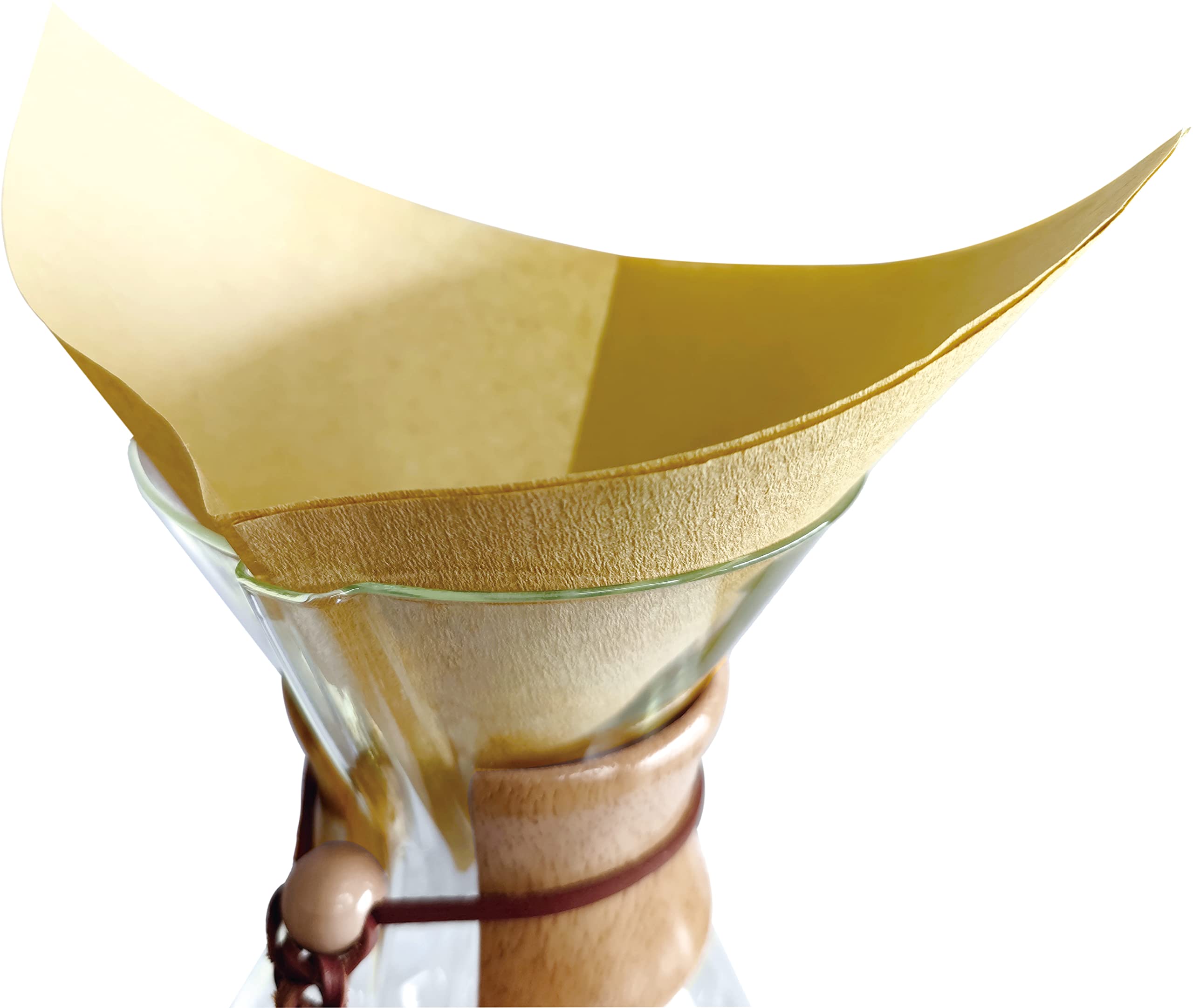 AGOGO 100-Count Natural Square Disposable Coffee Filters for Pour Over Coffee Maker - Biodegradable & Eco-Friendly - Perfect for Home, Office & Camping Brewing