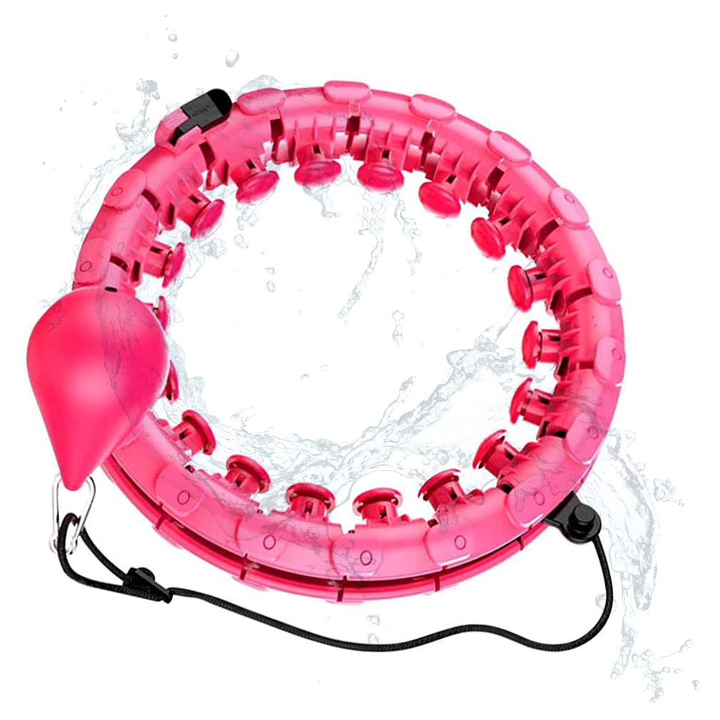MANQIAN Smart Weighted Hula Hoop for Adults & Kids - Adjustable 24 Detachable Knots, Auto-Spinning Ball - 2 in 1 Fitness Equipment for Abdominal Workout & Weight Loss - Perfect for Home Gym, Indoor Exercise & Family Fitness Activities