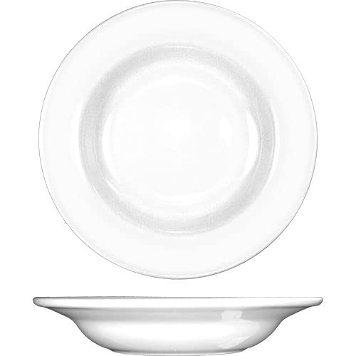 Premium Dover White Porcelain Soup Bowl - 13 Oz Elegant Dinnerware Set for Restaurants & Home Dining - Microwave & Dishwasher Safe Fine China