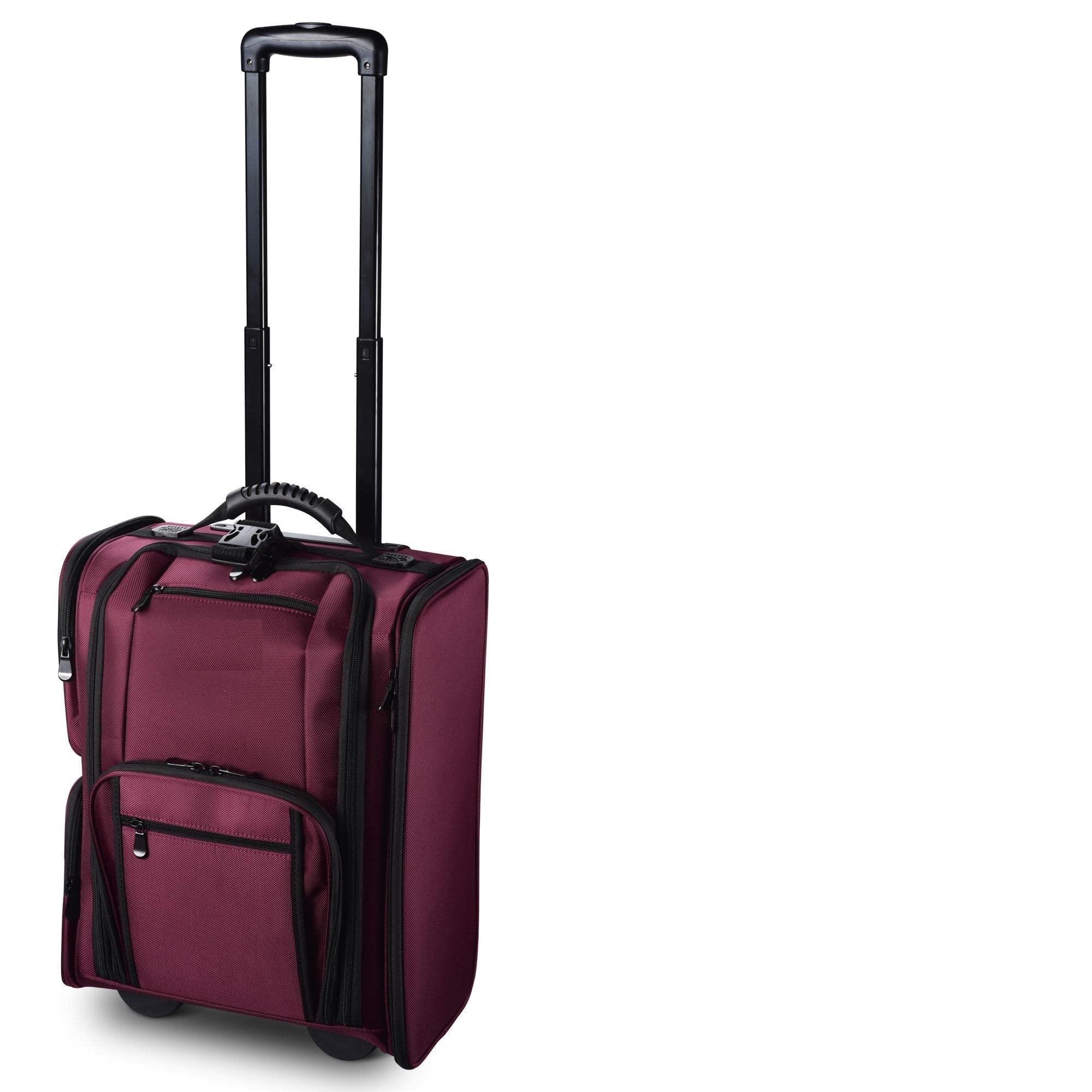 CDEIR Beet Red Rolling Makeup Train Case - Professional Cosmetic Travel Trolley Bag with Storage Pouch & Drawers | Perfect for Makeup Artists, Beauty Salon Storage & Travel Organization