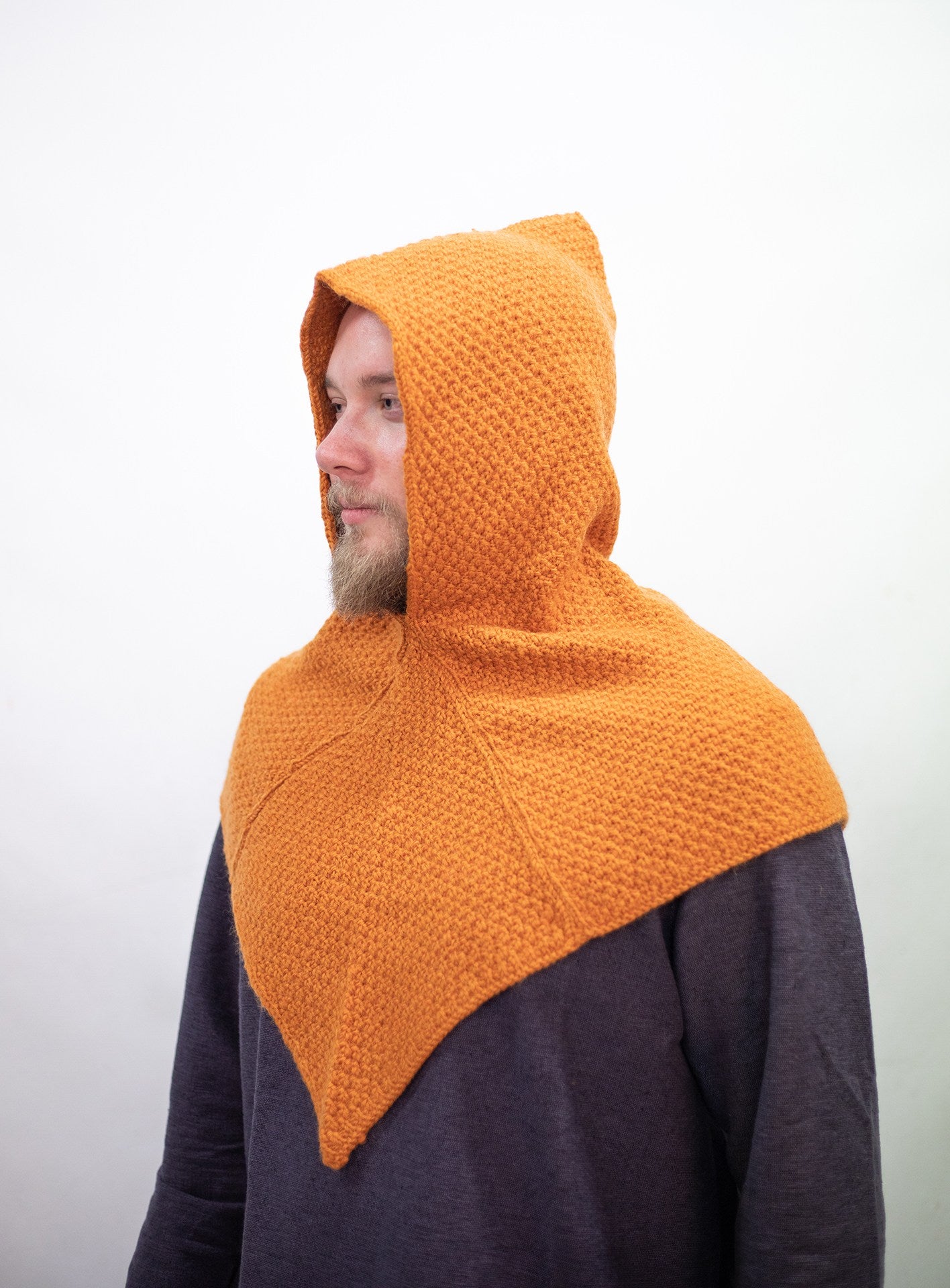 Warm Knitted Wool Cowl Scarf - Asbjorn Orange - Cozy Winter Neck Warmer for Outdoor Activities & Casual Wear