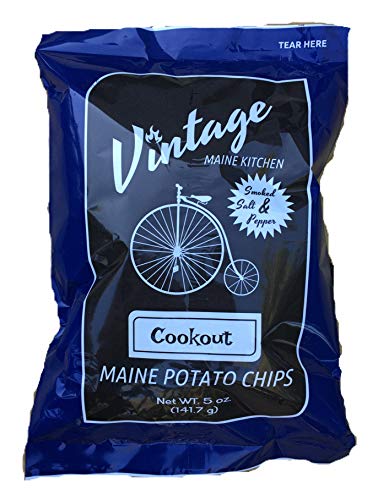 Vintage Maine Smoked Salt & Pepper Potato Chips 5pk - Perfect for Picnics & BBQs
