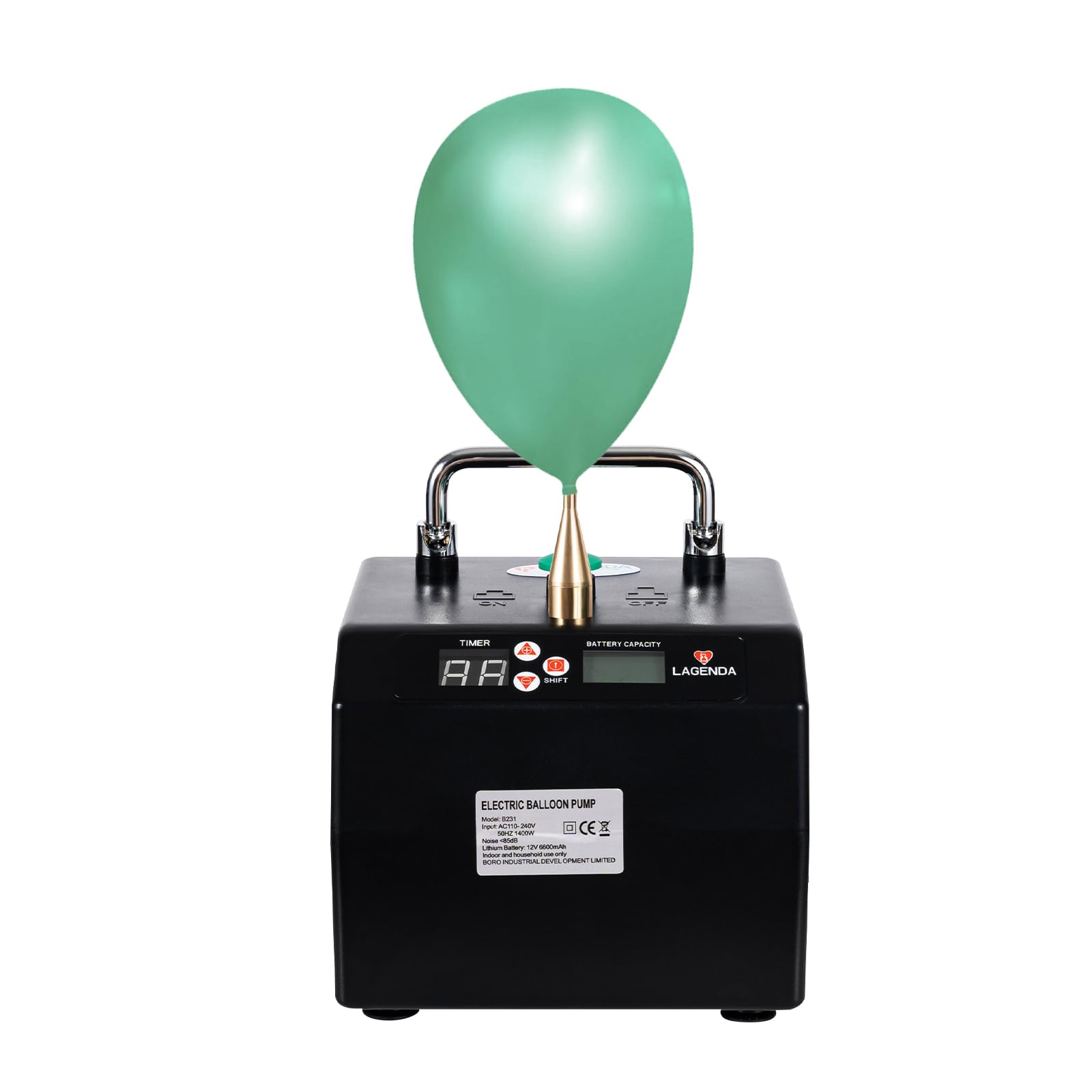 Portable Electric Balloon Pump with Timer - Fast Balloon Inflator & Air Blower for Party Decorations, Birthday Events, Wedding Balloons & Holiday Celebrations