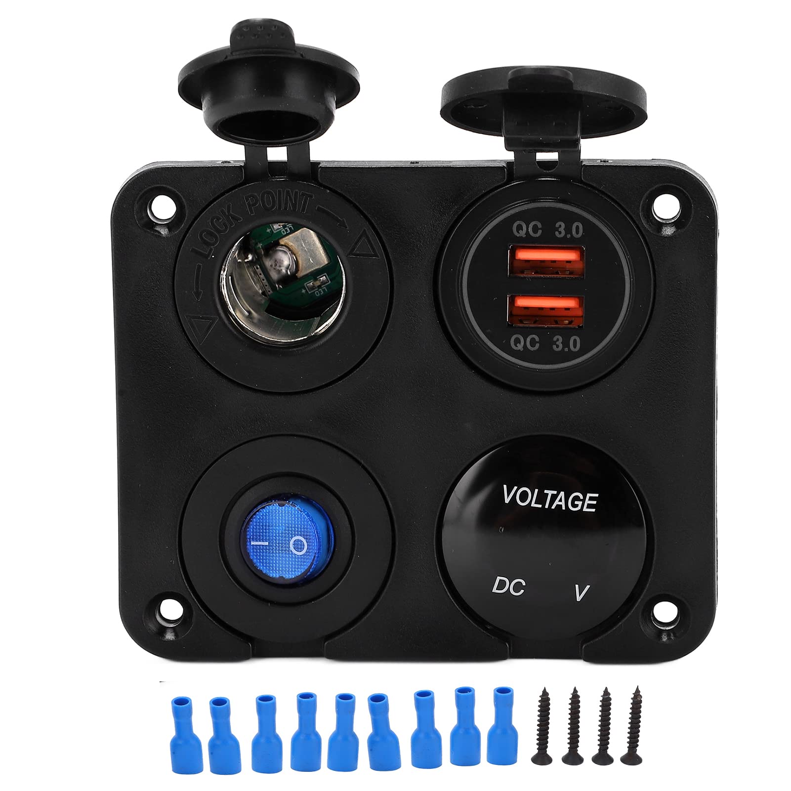 Fast Charging 4-Port USB Car Charger - Waterproof & Smart Control Dual Port Power Outlet for Cars, Trucks, Motorcycles - Perfect for Road Trips & Daily Commutes