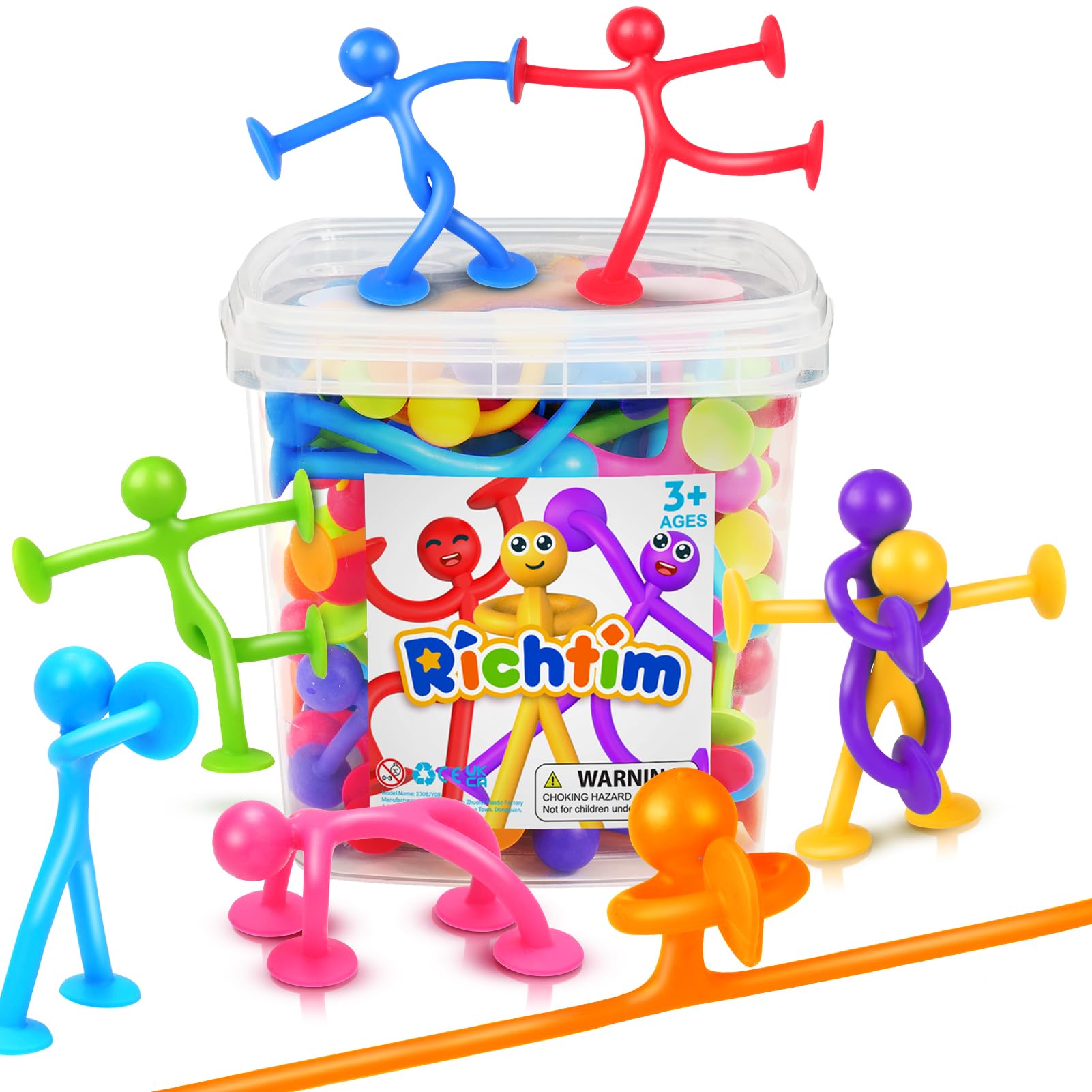 48 Pack Suction Cup Sensory Fidget Toys for Kids with Autism & ADHD - Stress Relief Sensory Toys for Ages 3+, Travel Fidget Toys for Boys and Girls - Perfect for Classroom, Car Rides & Anxiety Relief