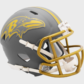 Baltimore Ravens SLATE Mini Speed Football Helmet - Collectible NFL Memorabilia for Fans, Office Desk Decor, and Game Day Display