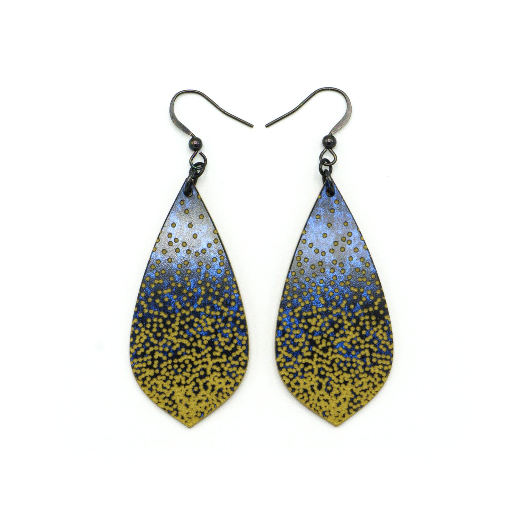 Celestial Blue & Gold Acrylic Earrings - Lightweight Dangle Earrings for Women | Perfect for Parties, Weddings & Everyday Wear