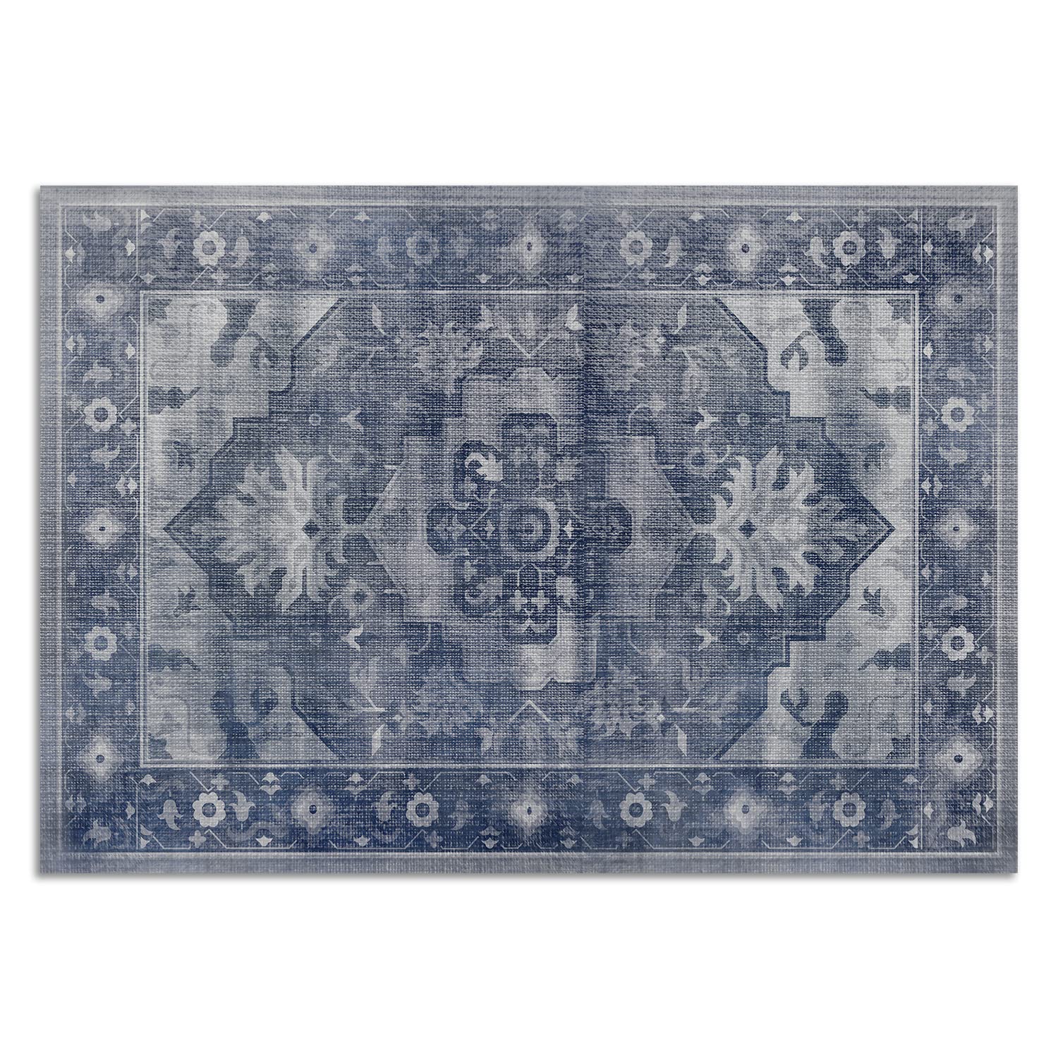 Art Maison Washable Waterproof Boho Persian Area Rug – Non-Slip Vinyl Floor Mat for Living Room, Bedroom, Bathroom & Kitchen – Pet-Friendly Indoor Rug (38x54 Inches, Indigo) – Perfect for High-Traffic Areas & Homes with Pets