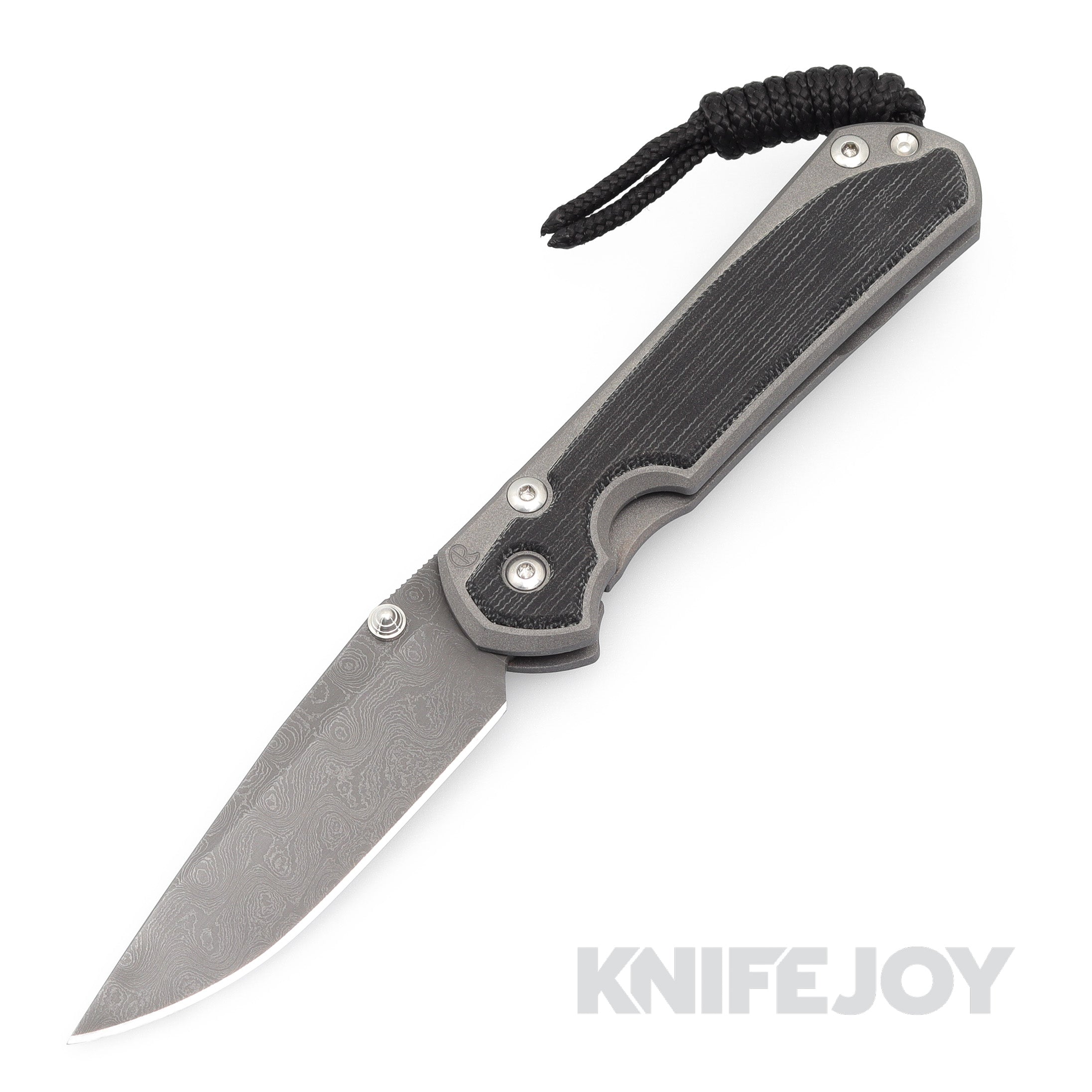 Chris Reeve Knives Small Sebenza 31 Folding Pocket Knife - Black Canvas Micarta Inlay & Raindrop Damascus Drop Point Blade - EDC, Outdoor, Camping, Survival Gear