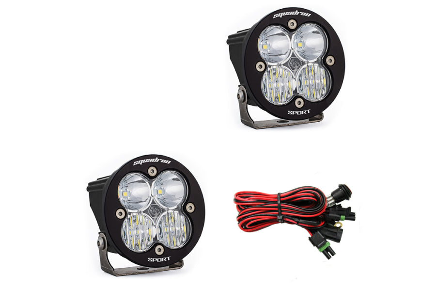 Baja Designs Squadron R Sport LED Driving Lights - White Pair for Off-Road, Jeep, Truck & ATV Night Driving