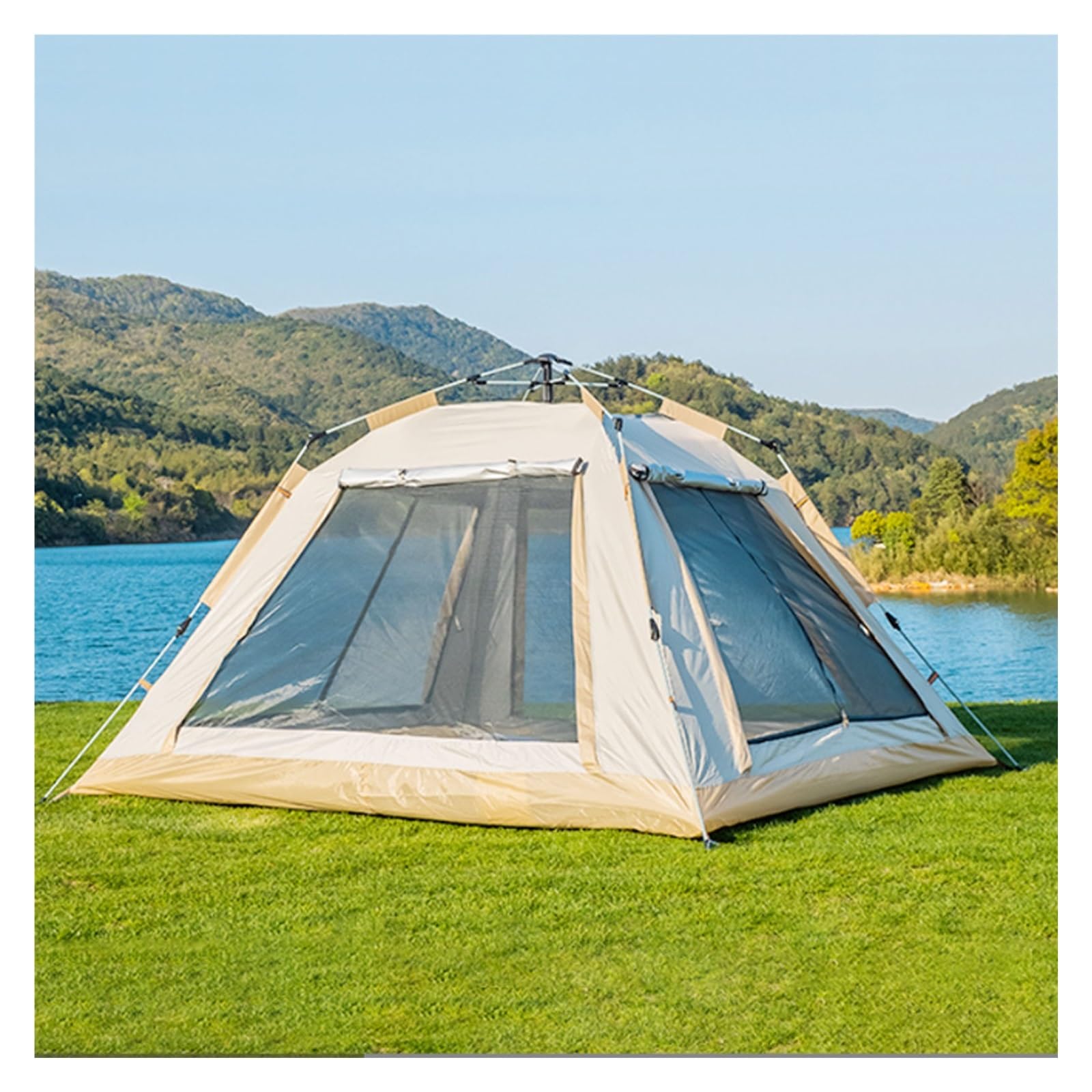 Lightweight 3-Season Camping Tent for 3 People - Easy Setup Hexagonal Backpacking Tent for Outdoor Adventures, Beach Vacations & Festivals | Durable & Portable Camping Gear