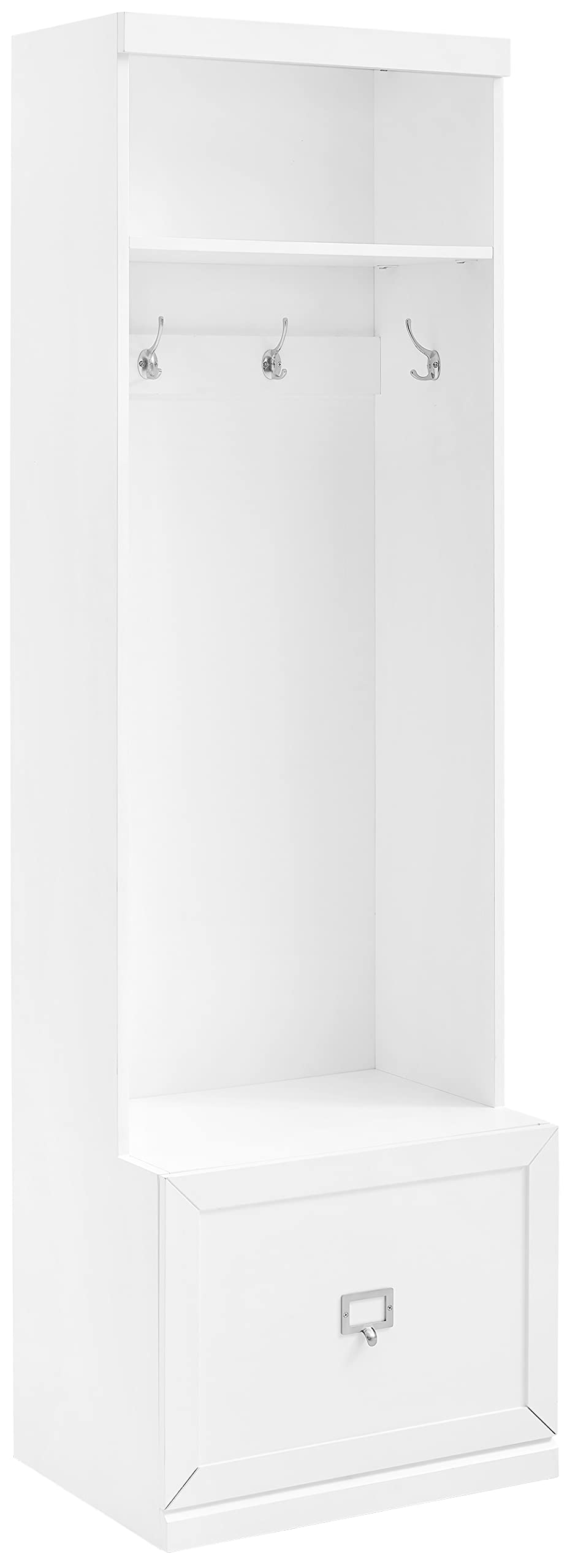 **Crosley Harper Hall Tree with Storage Bench & Coat Rack Hooks - White | Entryway Organizer for Coats, Shoes & Accessories | Perfect for Mudrooms, Hallways & Small Spaces**