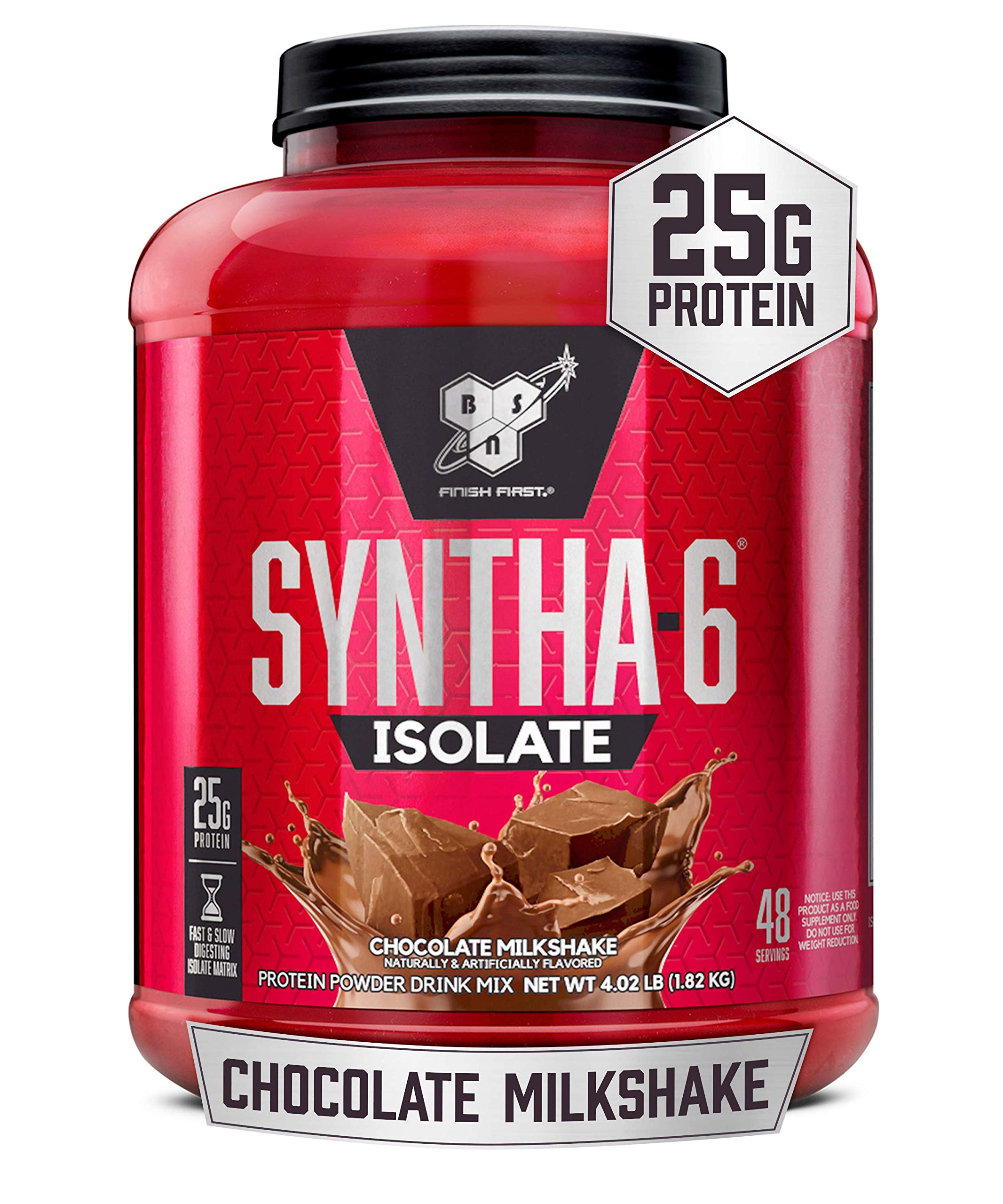 BSN SYNTHA-6 Isolate Protein Powder - Premium Chocolate Whey & Milk Protein Isolate Blend, Chocolate Milkshake Flavor, 48 Servings | Ideal for Post-Workout Recovery, Muscle Building & Healthy Nutrition (Packaging May Vary)