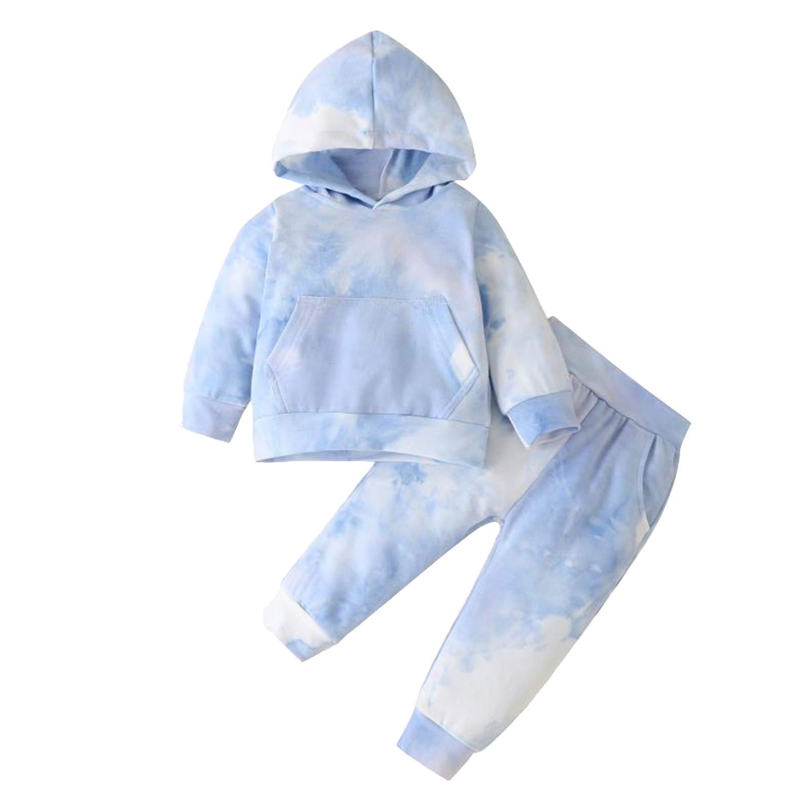Rainbow Tie-Dye Hoodie and Pants Set for Newborn Baby Girls & Boys | Soft Cotton Playwear Outfits | Perfect for Playdates, Photo Shoots & Casual Wear