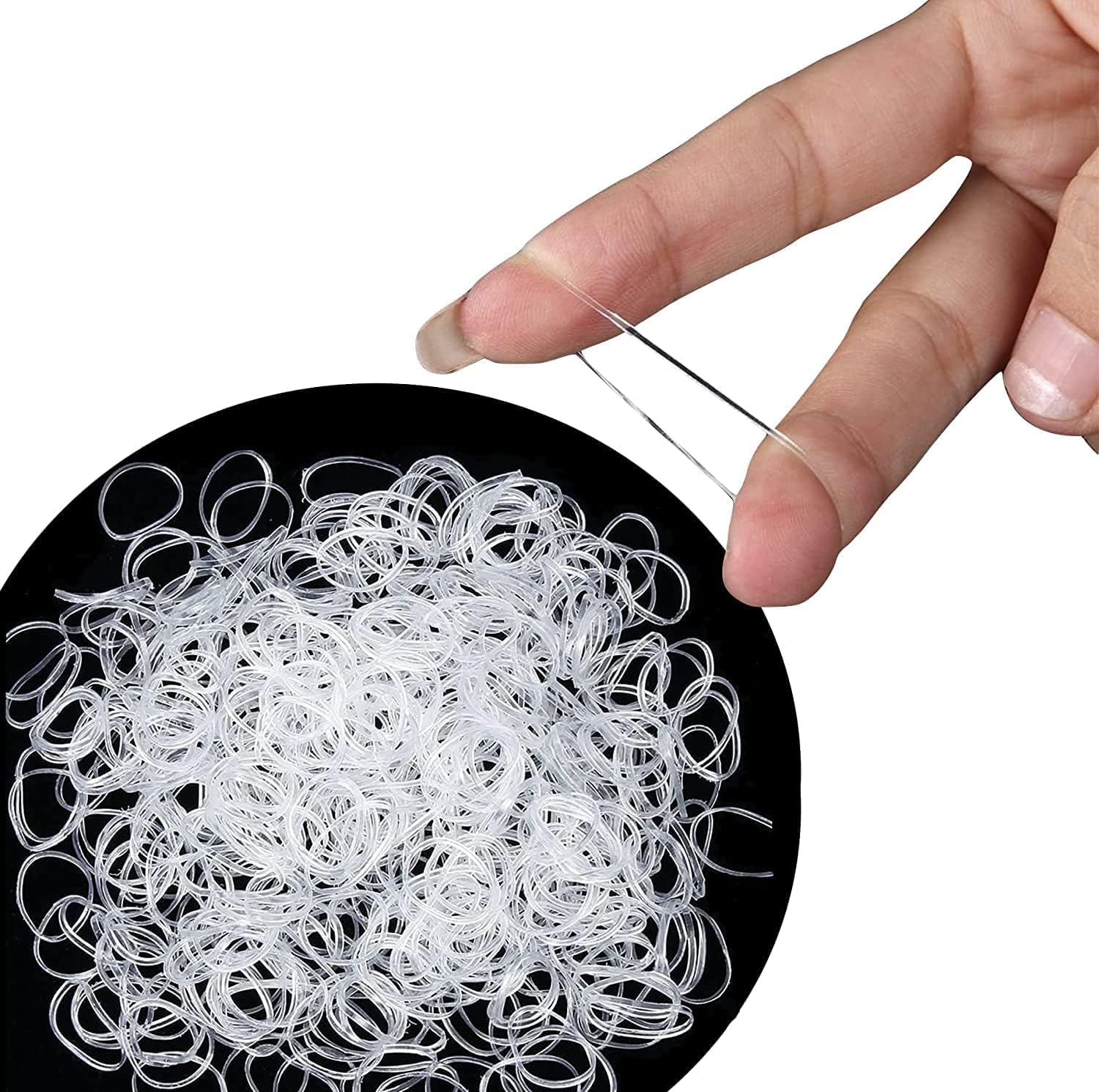 Cosy Companions™ 250-Pack Clear Elastic Hair Bands - Invisible Hair Ties for Women & Girls - No-Slip Small Rubber Bands for Ponytails, Braids & Bun Hairstyles - Perfect for School, Work & Daily Use