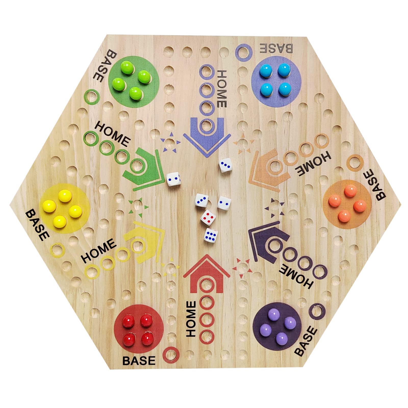 Party & Co Summer 6-Sided Painted Board Game Set for Adults & Kids - Includes 24 Tracks, 4 Dice, Wahoo Board & 6 Tabletop Games - Fun Family Game Night & Summer Party Entertainment (Multicolor, One Size)