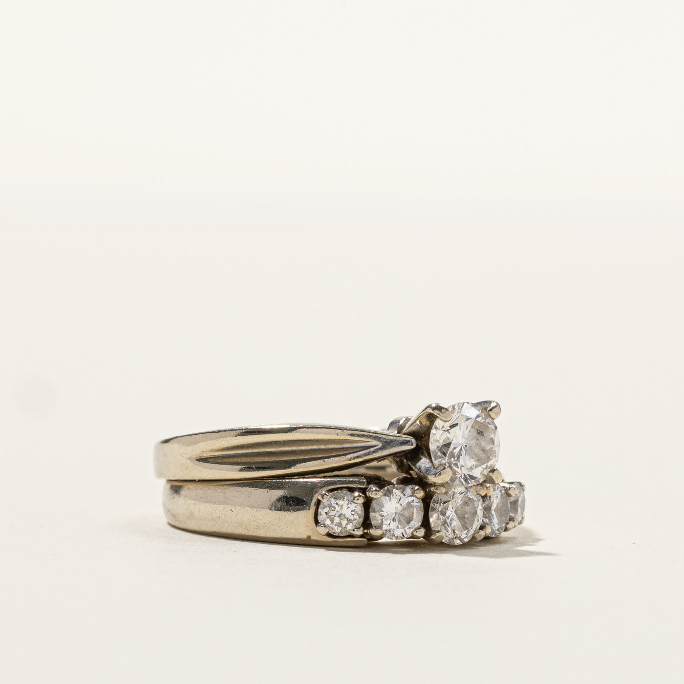 Elegant Diamond Wedding Ring Set for Women | 0.83ctw Round Cut Solitaire Bridal Ring | Size 5.25 | 14K White Gold | Perfect for Engagement, Anniversary & Romantic Occasions
