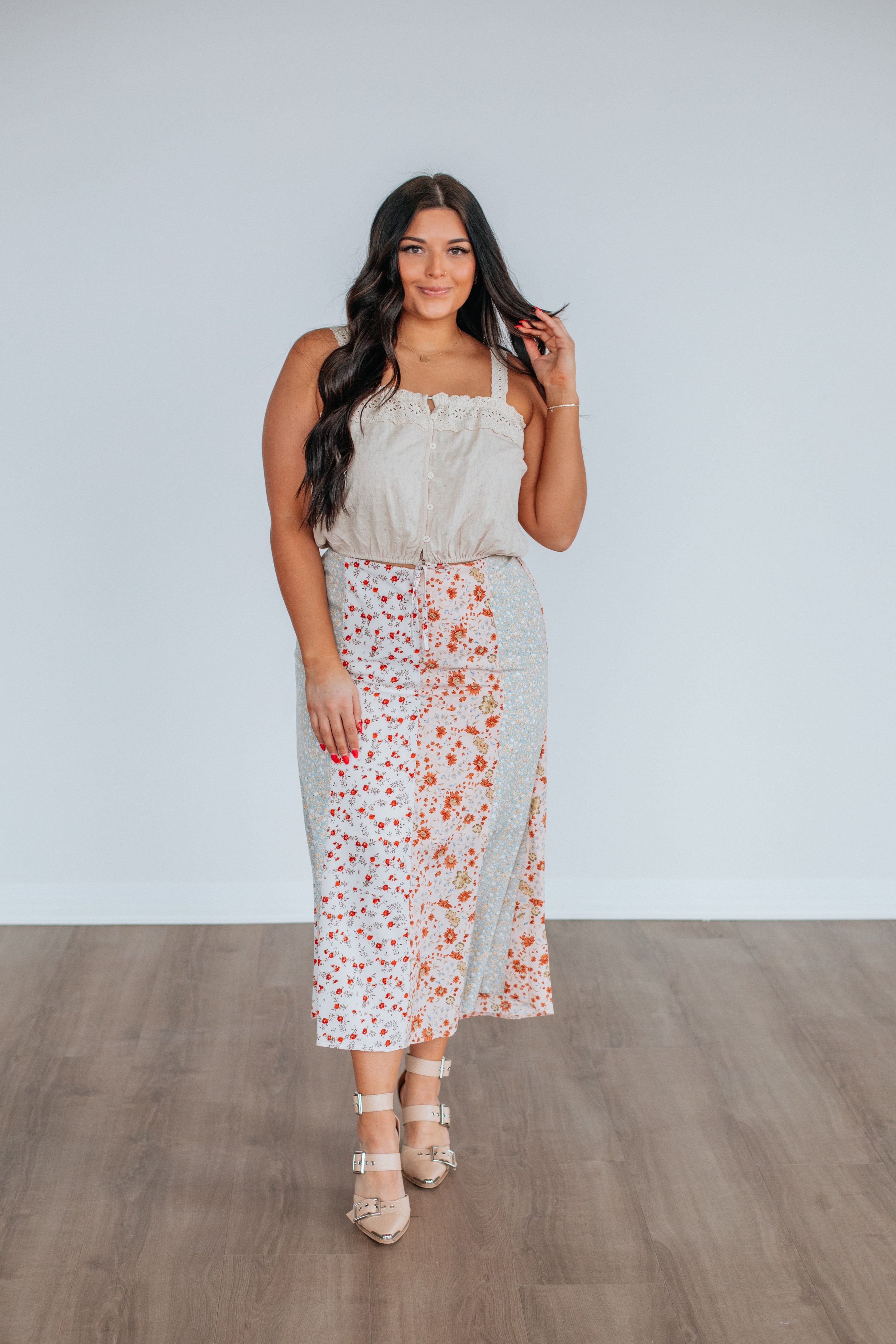 Kellis Floral Skirt for Women - Summer Boho Maxi Skirt with Elastic Waist - Perfect for Beach, Vacation & Casual Outfits