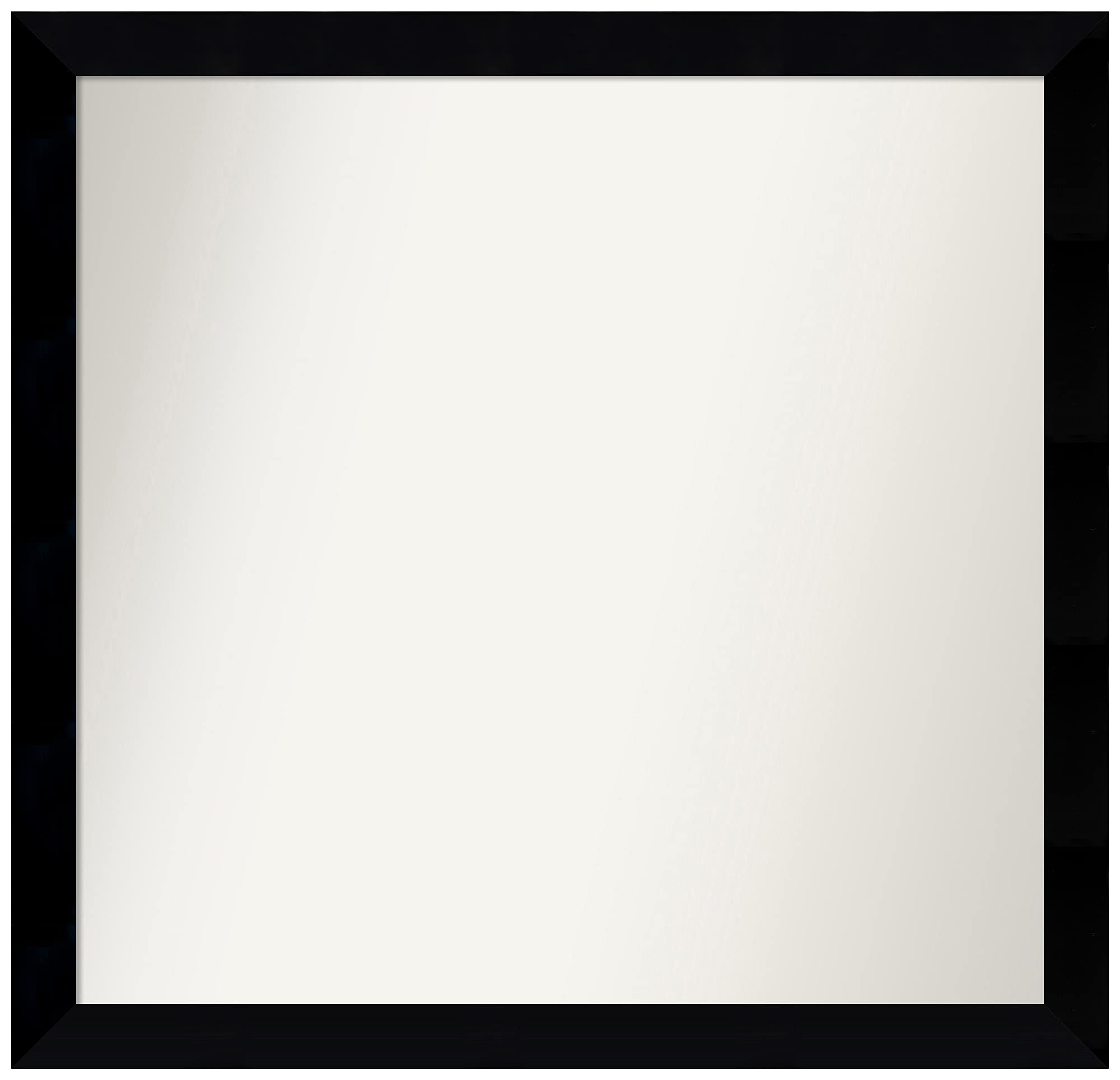 Amanti Art Non-Beveled Custom Wall Mirror 26.5x27.5 Inches - Black Museum Frame - Bathroom, Living Room, Bedroom Decor - Various Sizes Available - Elegant Home & Office Wall Mirror