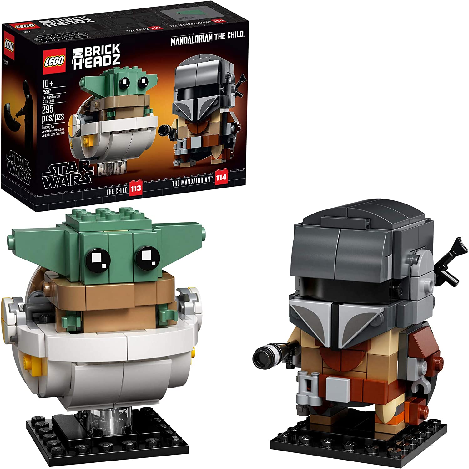 LEGO BrickHeadz Star Wars The Mandalorian & The Child 75317 Building Kit - Collectible Star Wars Toys for Kids & Adults - Perfect for Display, Gifts & Star Wars Fans Collection