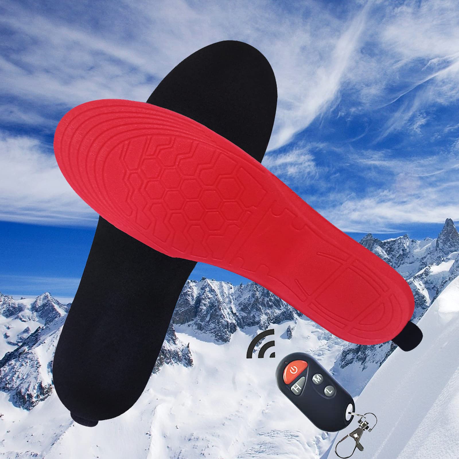 Rechargeable USB Electric Heated Insoles with Remote Control - Winter Foot Warmers for Men & Women - Keep Feet Toasty in Cold Weather - Perfect for Outdoor Activities, Hiking, Skiing & Snowboarding
