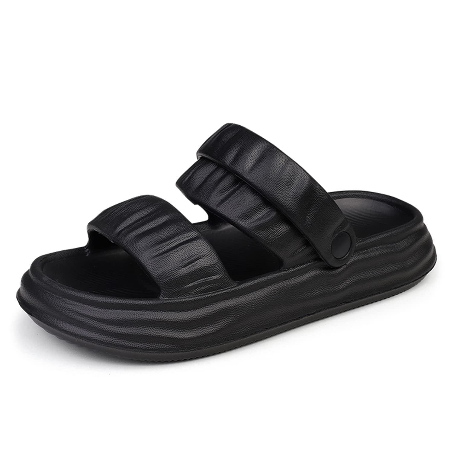 PLMOKN Women's and Men's Non-Slip Cloud Pillow Slippers - Summer Platform Slides Sandals for Indoor & Outdoor Use - Comfortable Open-Toe House Shoes for Bedroom, Poolside, and Casual Wear