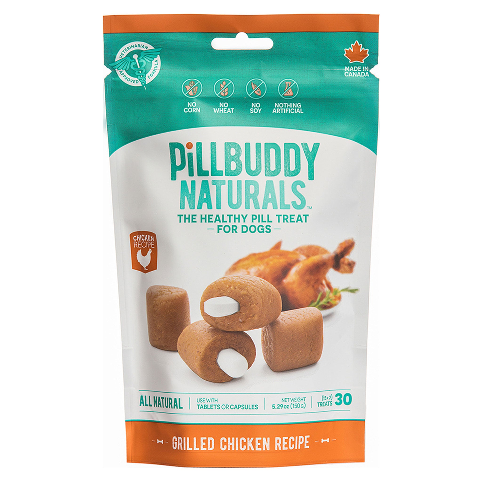 Complete Natural Nutrition Pill Buddy Naturals Chicken Dog Supplements - High Protein Dog Vitamins for Joint Health & Immune Support - Perfect for Active Dogs & Senior Pets