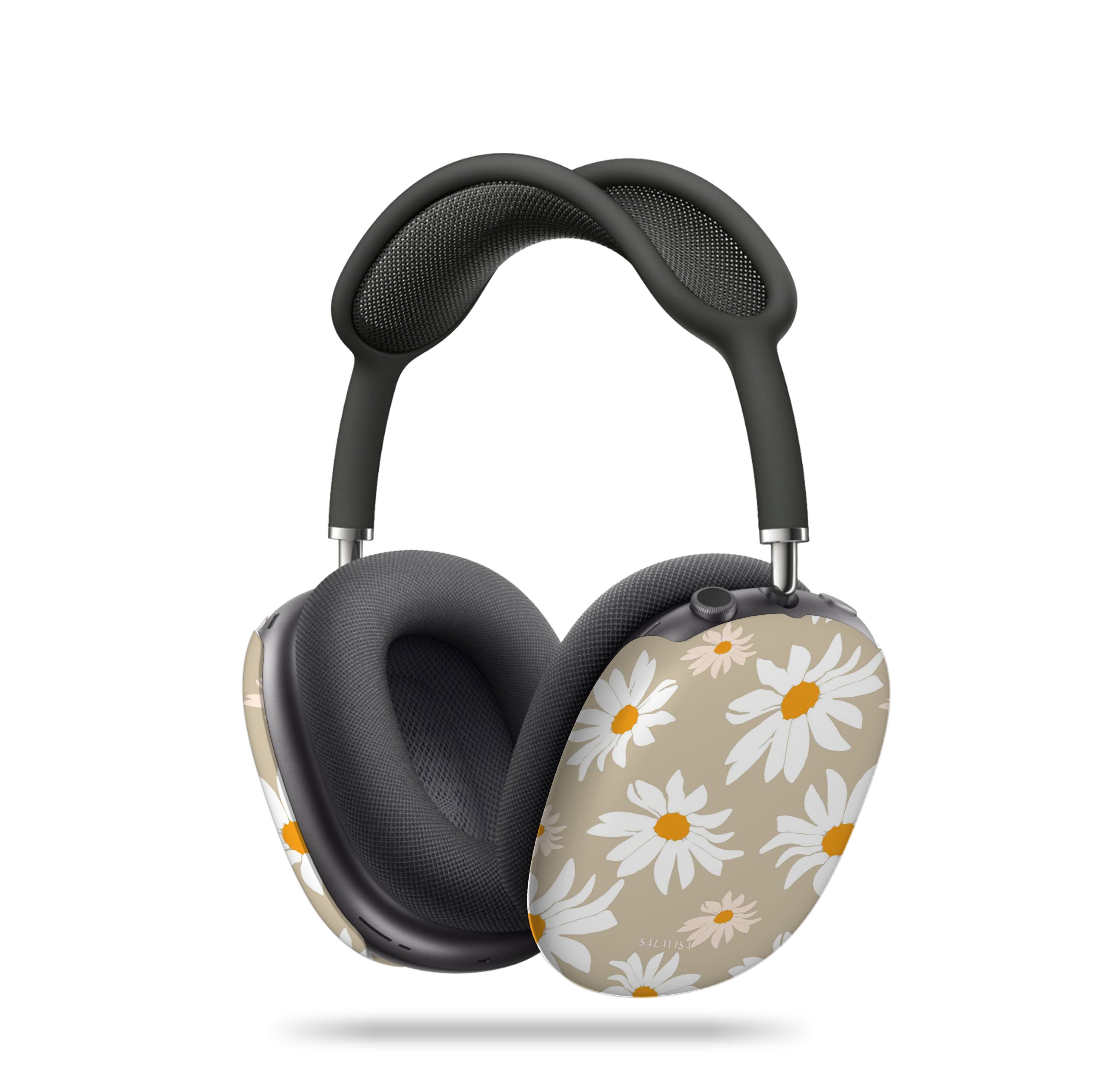 Premium Beige Daisy AirPods Max Case - Soft Protective Cover for Apple AirPods Max Headphones - Perfect for Travel, Workouts & Daily Commute