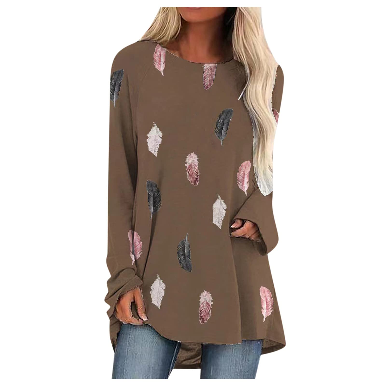 Women's Casual Long Sleeve Crewneck Pullover Sweatshirt Blouse - Soft & Comfortable Tunic Top for Everyday Wear | Perfect for Work, Lounge & Outdoor Activities