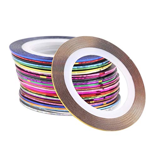32 Rolls Nail Striping Tape Set - Multicolor DIY Nail Art Decals & Tip Design Tapes for Professional Salon & Home Manicure (Random Colors) | Perfect for Nail Art, French Tips & Creative Nail Designs