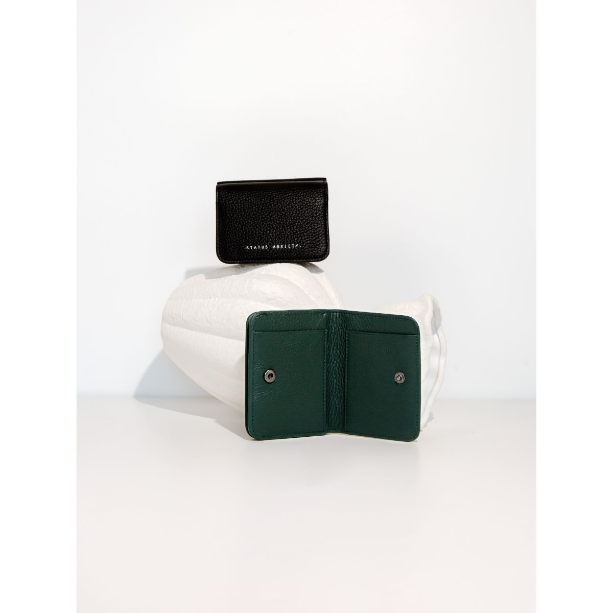 STATUS ANXIETY Miles Away Leather Card Holder Wallet - Slim RFID Blocking Minimalist Wallet for Men & Women - Perfect for Travel, Everyday Use and Gift Giving
