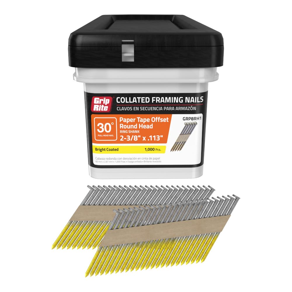 Grip Rite GRP8RH1 30° Offset Round Head Framing Nails 2-3/8