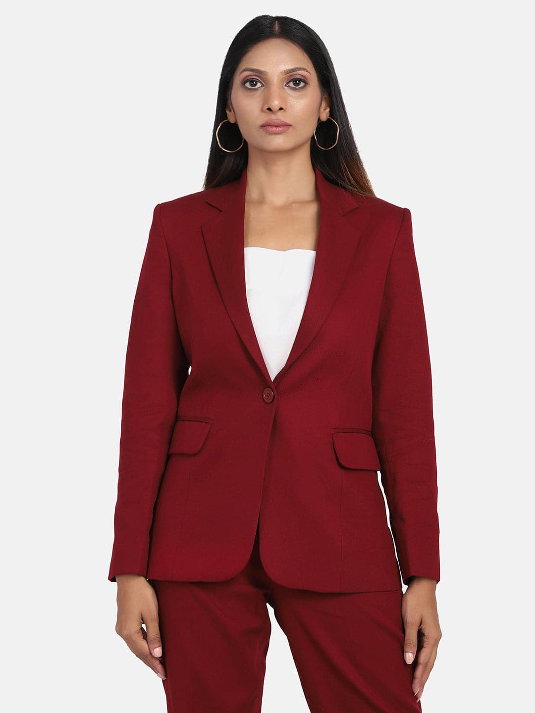 Stylish Cotton Blazer in Wine Red for Women | Office Wear & Casual Outfits | Perfect for Business Meetings, Dates & Special Occasions