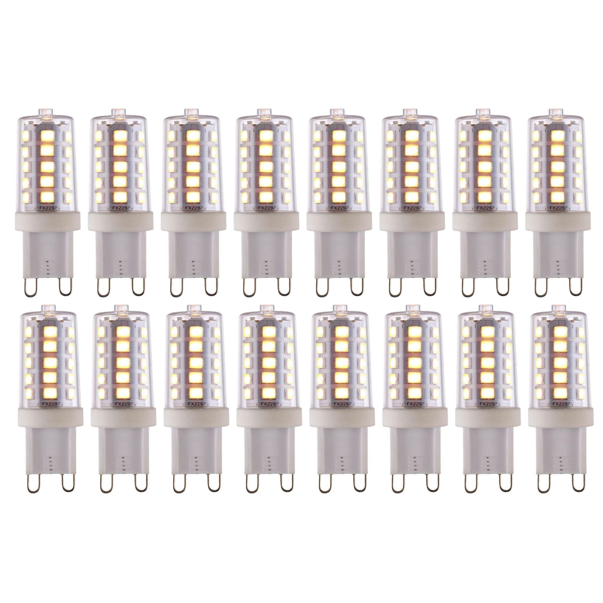 16-Pack G9 LED SMD Dimmable Light Bulbs 3.7W Warm White 3000K - Perfect for Chandeliers, Pendant Lights & Decorative Fixtures