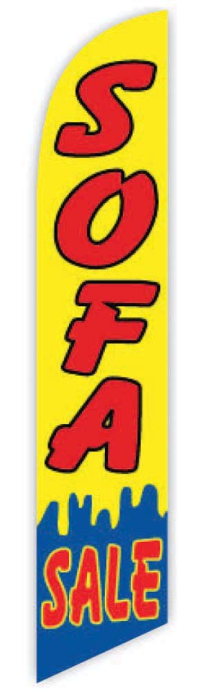12ft Yellow Feather Flag for Sofa Sale Advertising - No Pole Included