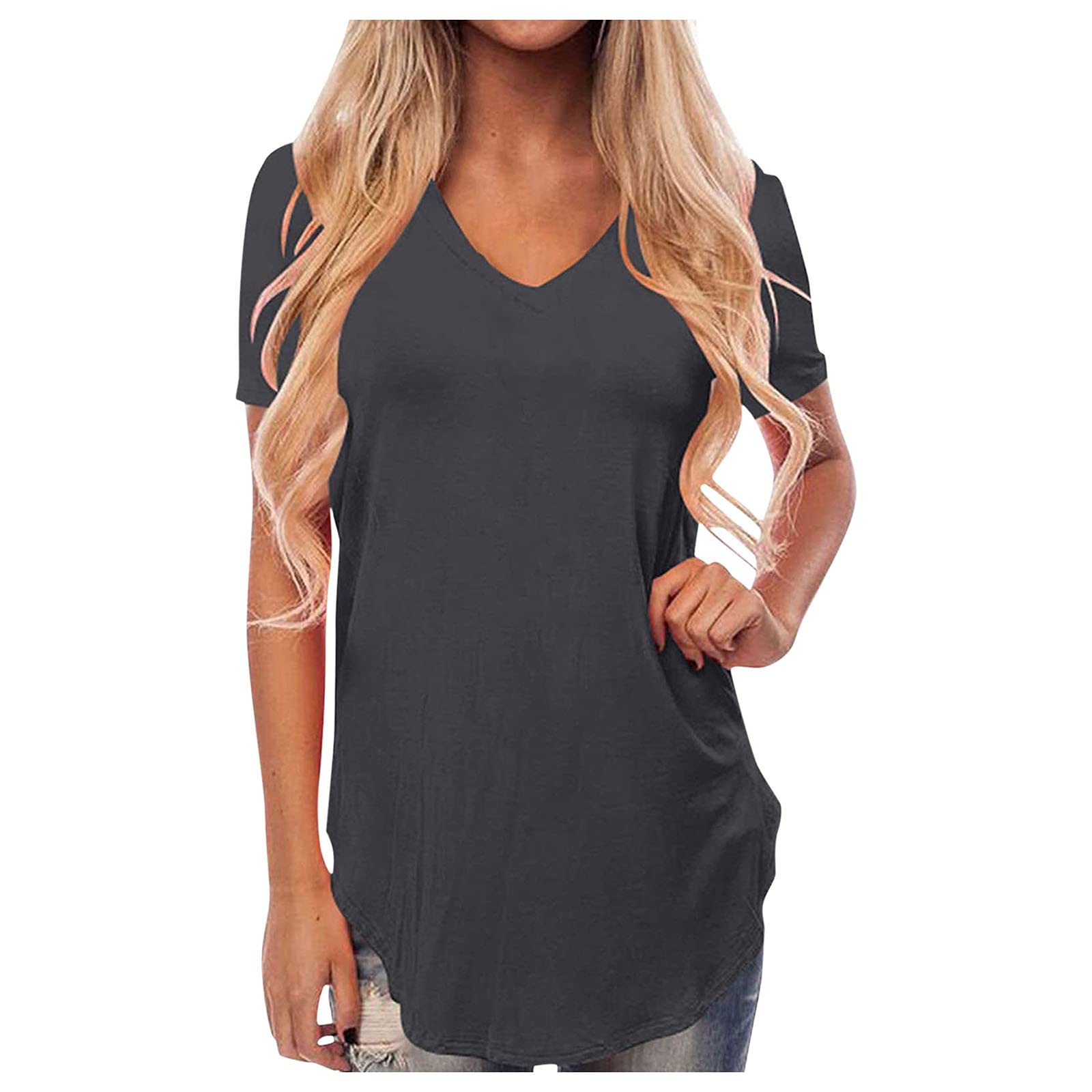 Women's Basic White T-Shirt & Red Sequin Tank Top - Casual Henley Shirt for Everyday Wear, Party Outfits, and Summer Fashion