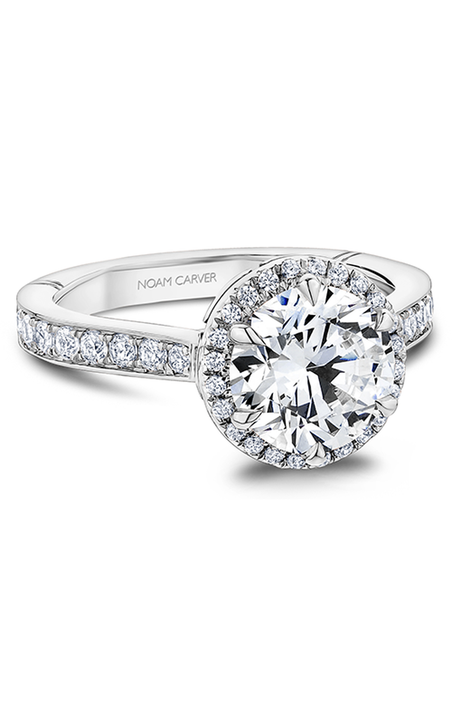 Noam Carver Atelier A002 01A Diamond Engagement Ring - 14K White Gold Vintage Wedding Band for Women, Perfect for Proposals & Anniversary Gifts