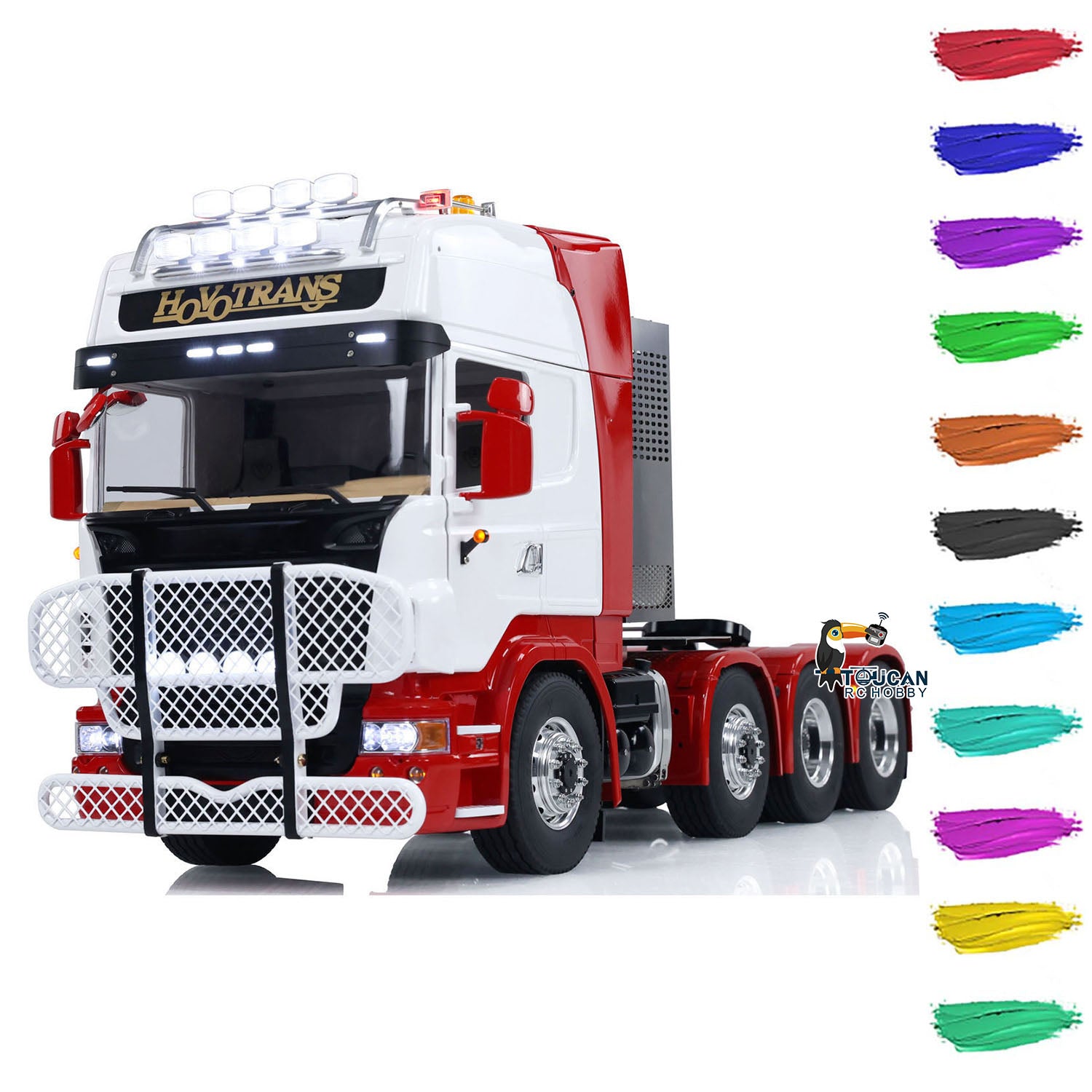 LESU 1/14 Scale 8X8 RC Tractor Truck - Metal Chassis, Light & Sound System, Upgraded DIY Hobby Model with Motor & ESC - Perfect for Off-Road Racing, Crawling and RC Enthusiasts