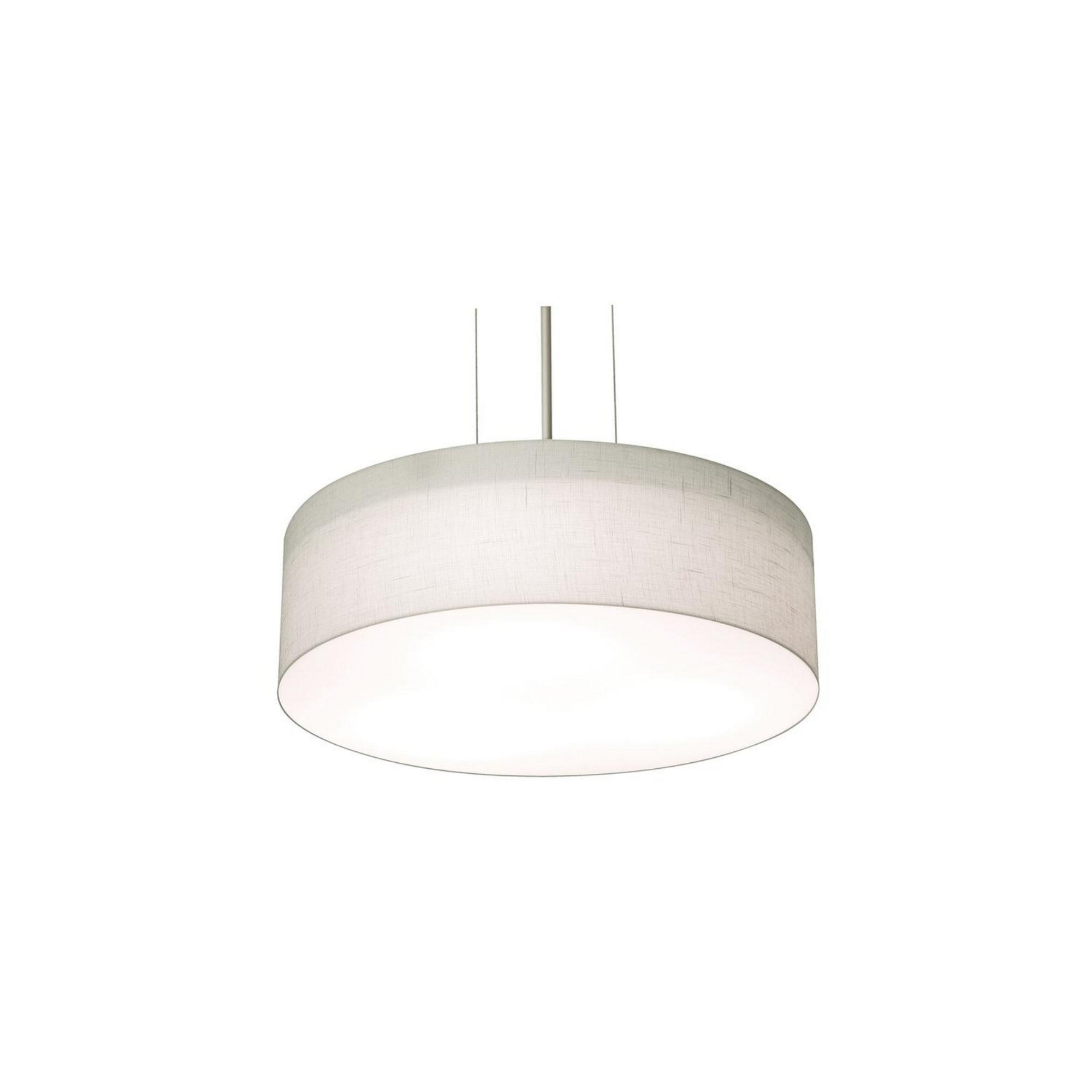 Anton 15 LED Modern Pendant Light Fixture - Black & Linen White Finish - Perfect for Kitchen Island, Dining Room or Bedroom Lighting
