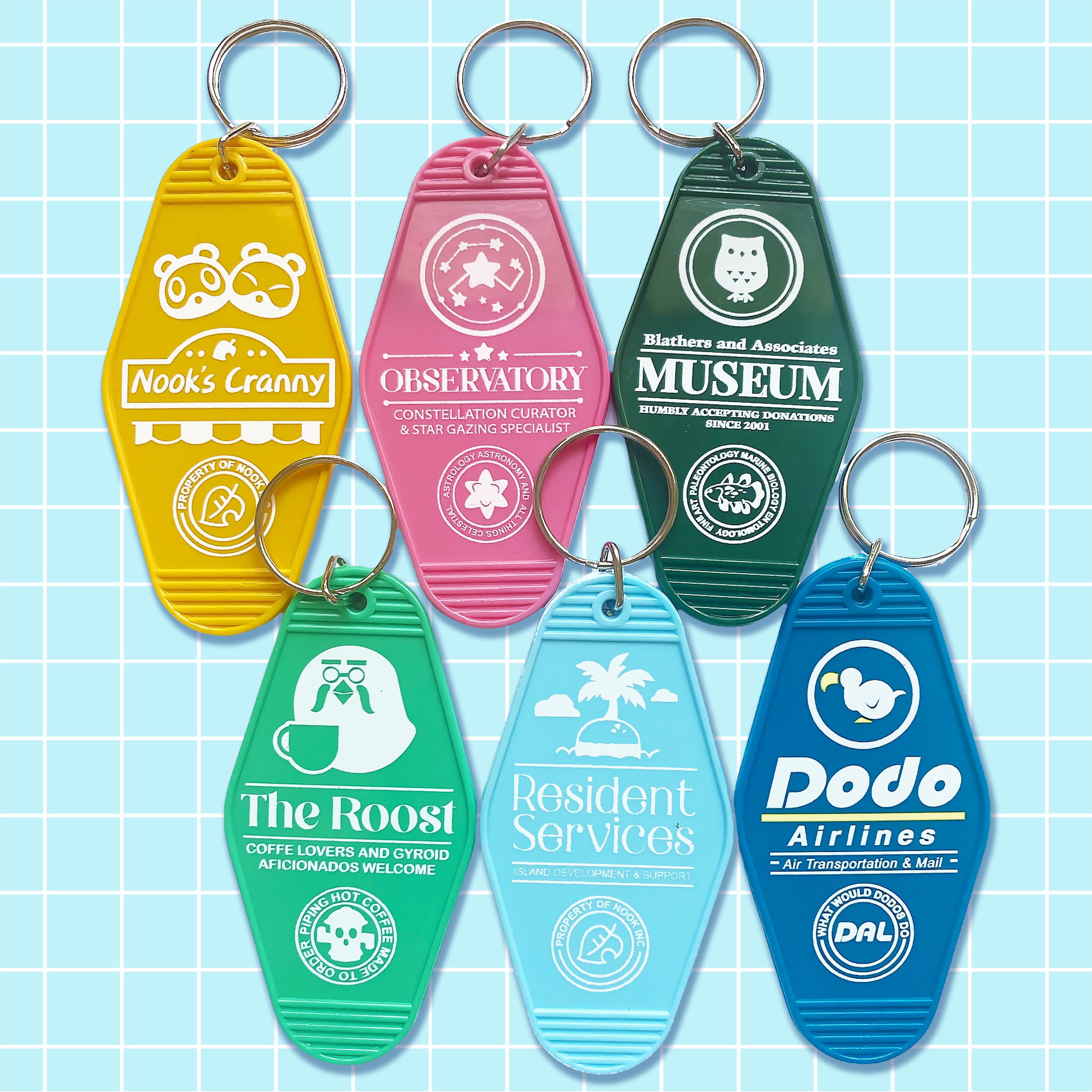 ACNH Animal Crossing New Horizons Hotel Keychain - Cute Nintendo Game Accessory for Fans, Travel & Home Decor