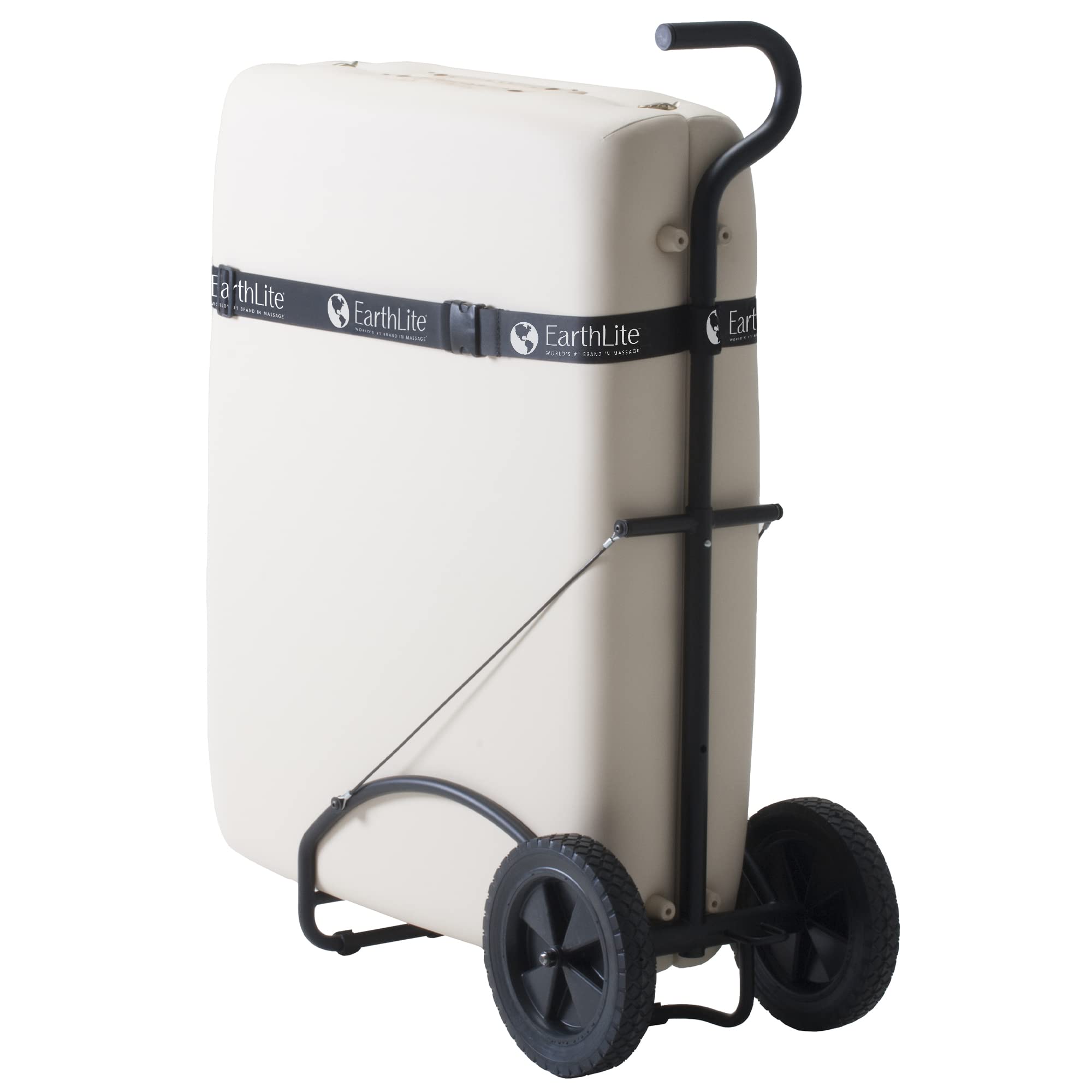 EARTHLITE Portable Massage Table Cart with Large Rubber Wheels & Adjustable Handle - Universal Fit for Most Massage Tables | Perfect for Mobile Therapists & Spa Professionals