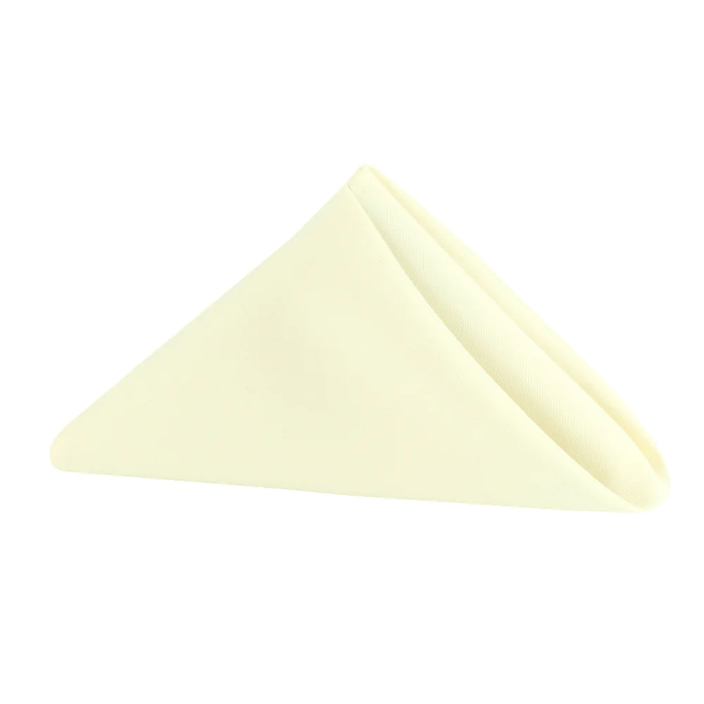 Premium 20x20 Ivory Polyester Napkins - Soft, Durable & Wrinkle-Resistant for Dining, Parties & Special Events