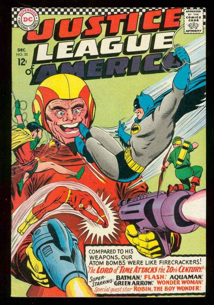 Justice League of America #50 (1966) DC Comics - Batman, Flash, Atom - VF Condition | Collectible Comic Book for Fans & Vintage Collectors