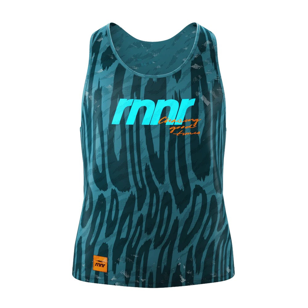 Men's All Out Singlet - Dri-FIT Moisture Wicking Workout Shirt (Cheetah Print Teal) for Gym, Running & Cross Training