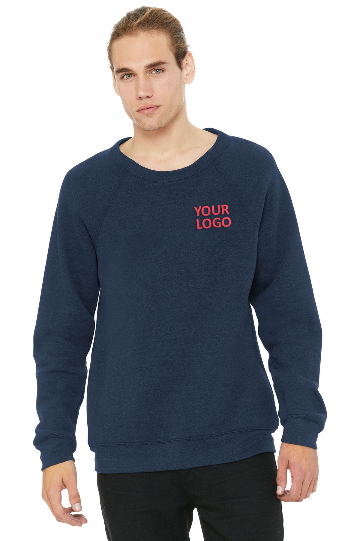 Bella Canvas Unisex Sponge Fleece Crewneck Sweatshirt - Soft & Comfortable Pullover Sweater for Men & Women - Navy Blue - Perfect for Casual Wear, Lounge & Outdoor Activities