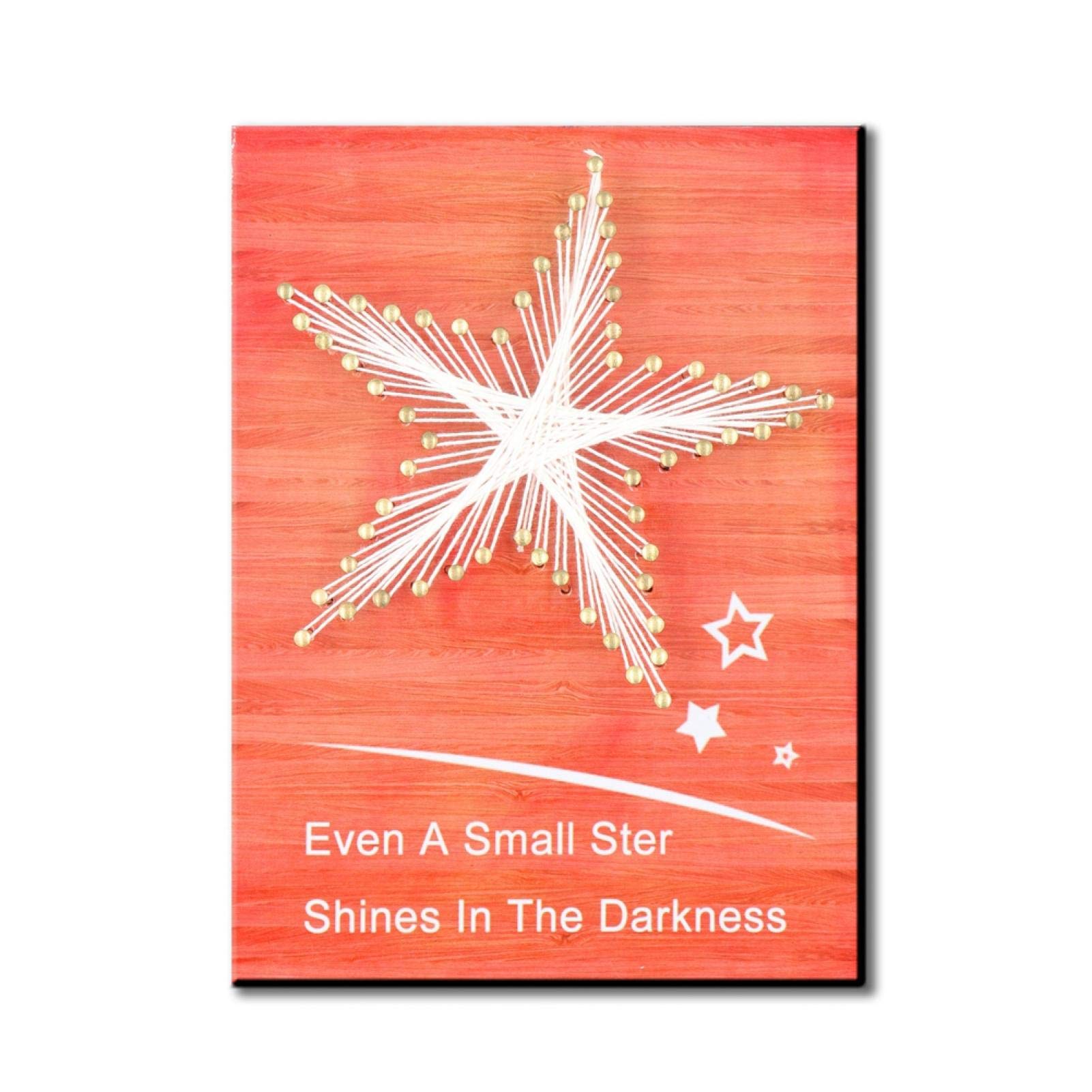 CHICIRIS EVA DIY Winding Nail Picture Art - Pink Stars Wall Decor for Living Room, Bedroom, Home Office & Study - Creative Handmade Home Decoration Gift for Women & Girls
