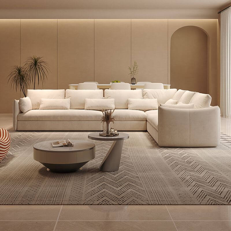 5-Piece L-Shaped Corner Sectional Sofa Set with Left-Hand Facing & Concealed Support - Perfect for Living Room, Family Room or Home Theater Seating