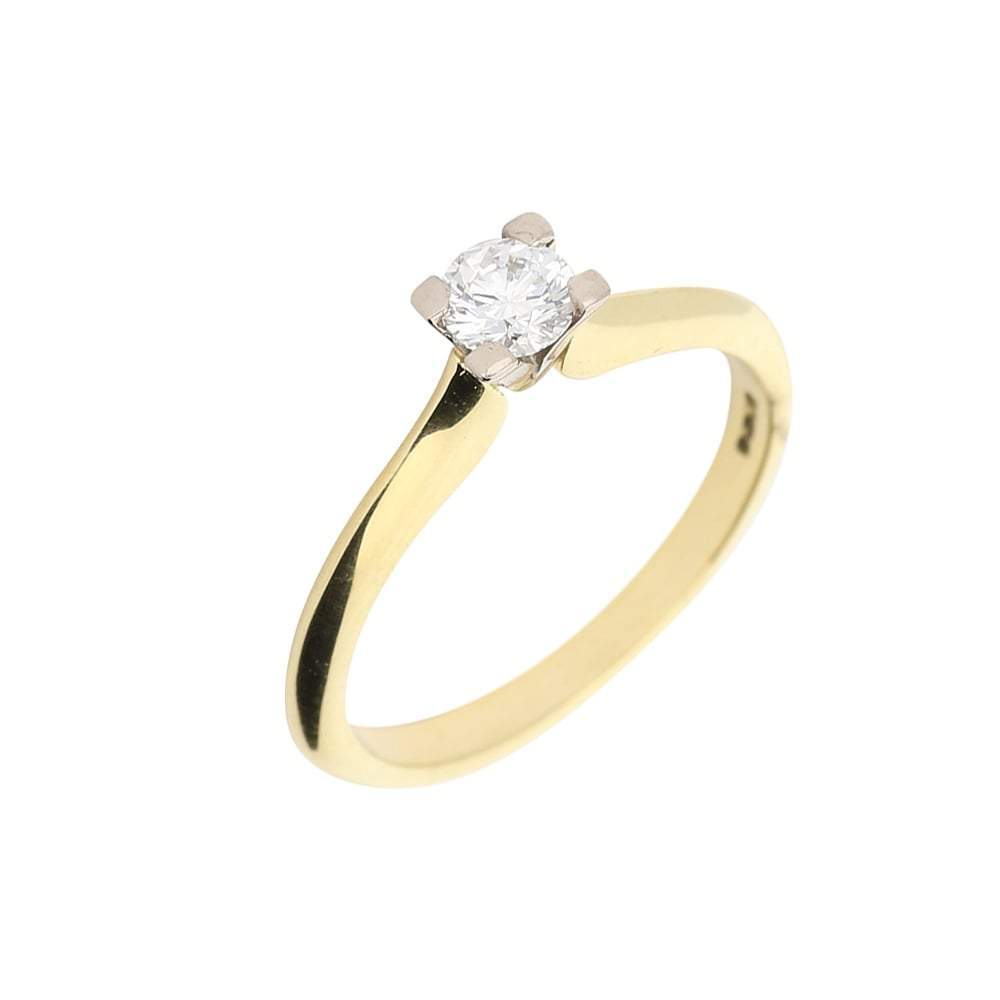 0.27ct Natural Diamond Ring - White & Yellow Gold Brilliant Cut for Engagement, Wedding & Anniversary Gifts