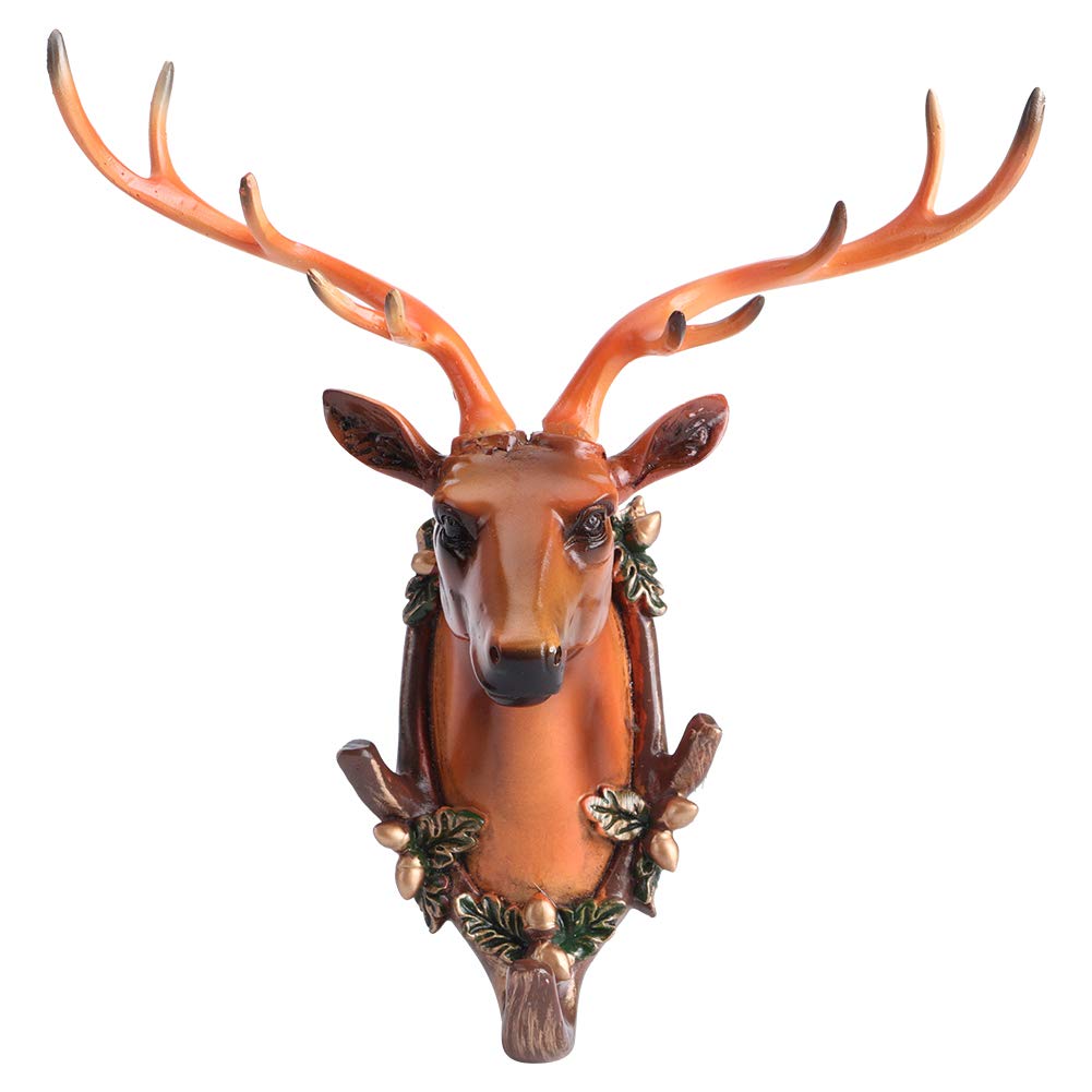 Deer Head Wall Hook - Animal Shaped Coat Rack for Hats, Jewelry, Keys & Scarves - Self Adhesive Creative Home Decor (Retro Style) - Perfect for Entryway, Bedroom & Bathroom Organization