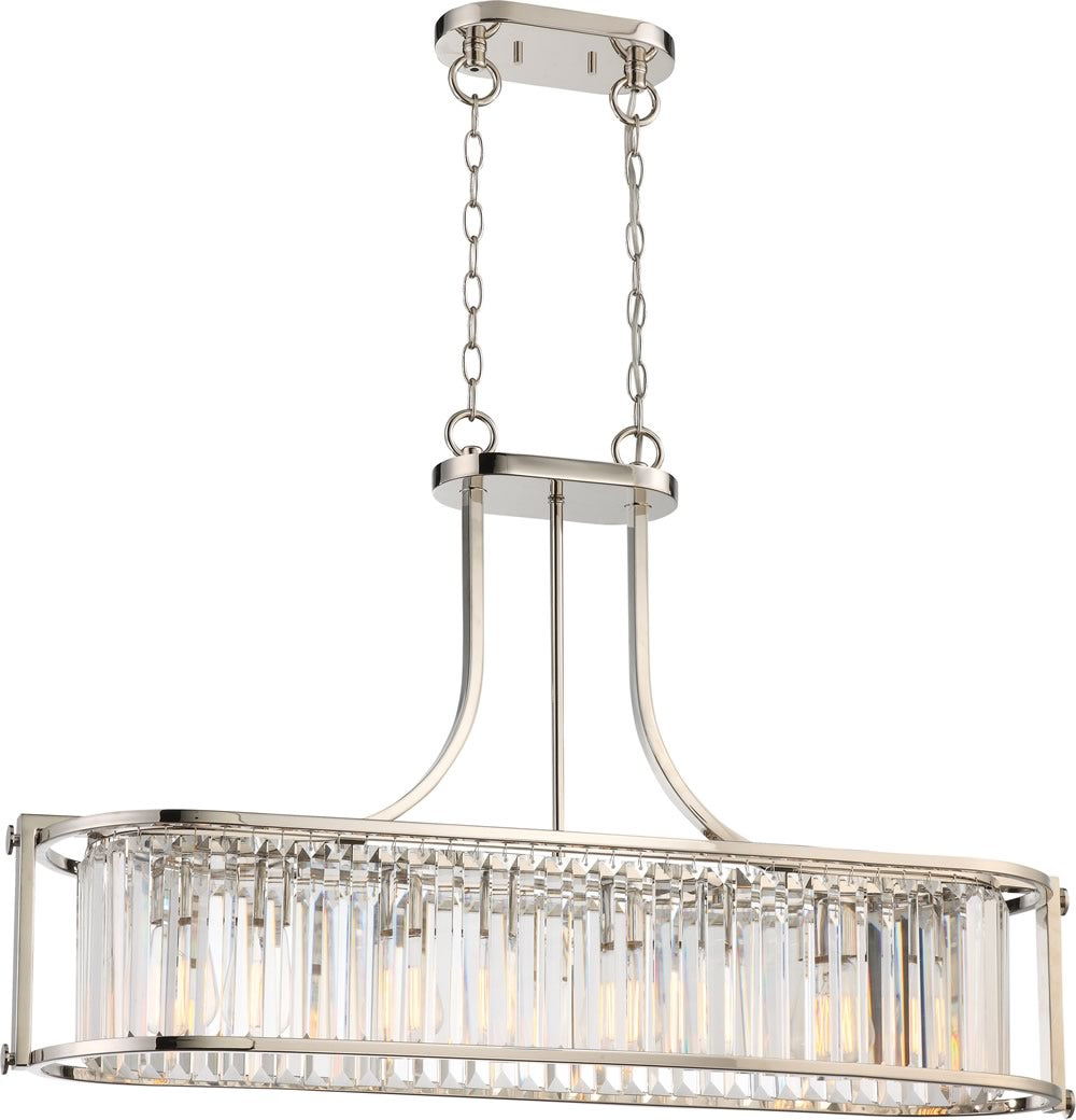 10W Krys 4-Light Pendant Light Fixture in Polished Nickel - Perfect for Kitchen Island, Dining Room, or Entryway Lighting